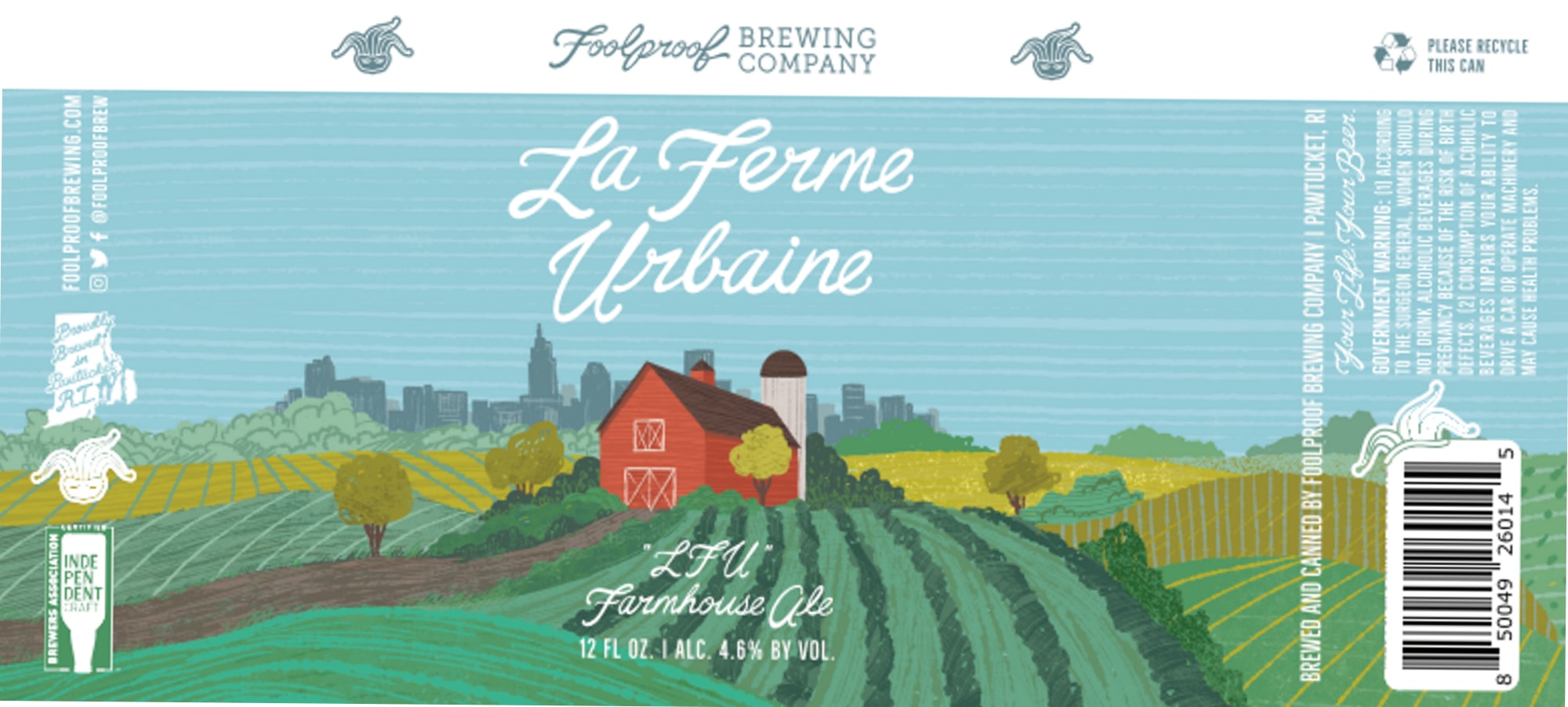 La Ferme Urbaine by Foolproof Brewing Company - beer label
