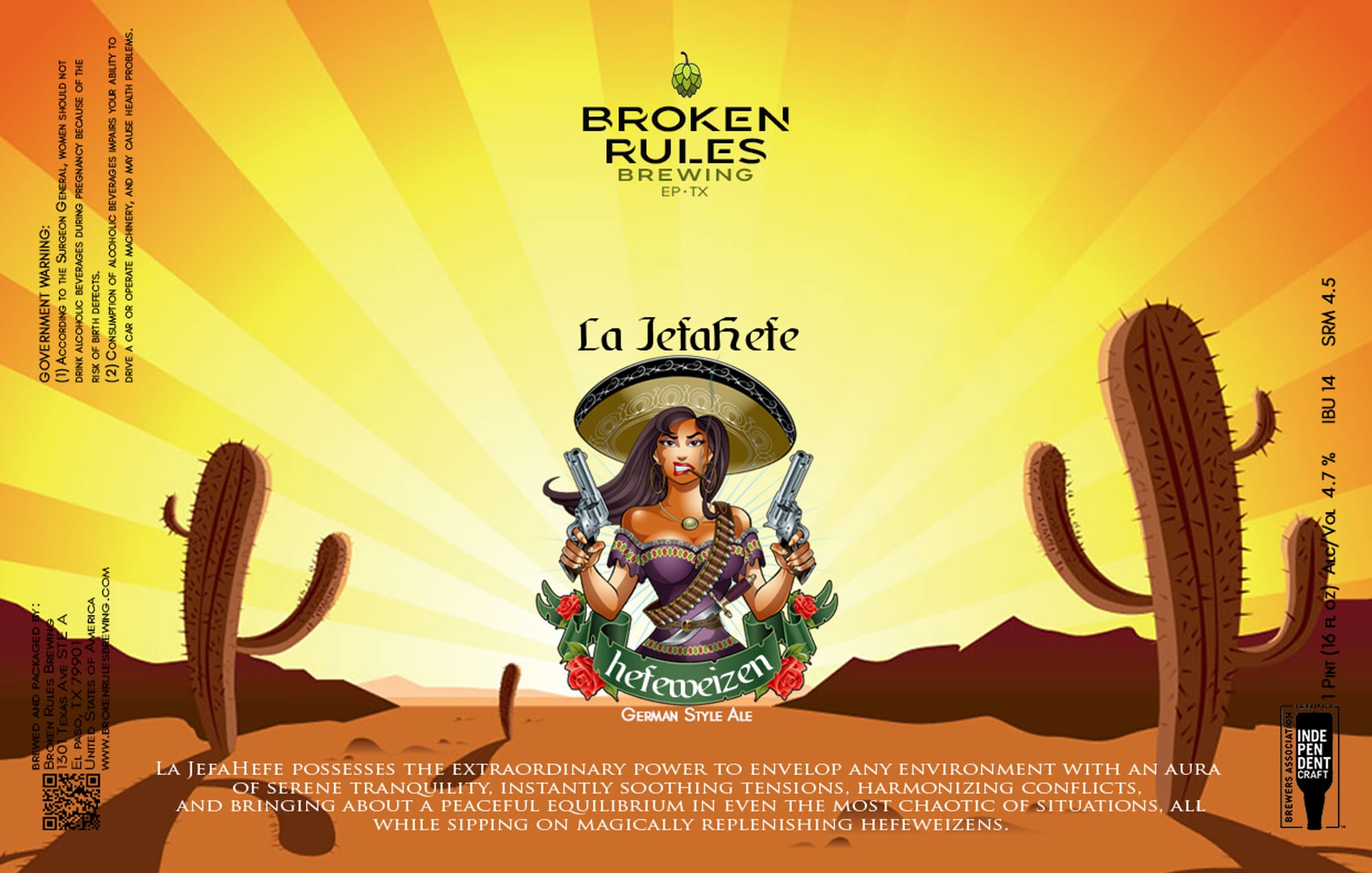 La Jefahefe by Broken Rules Brewing - beer label