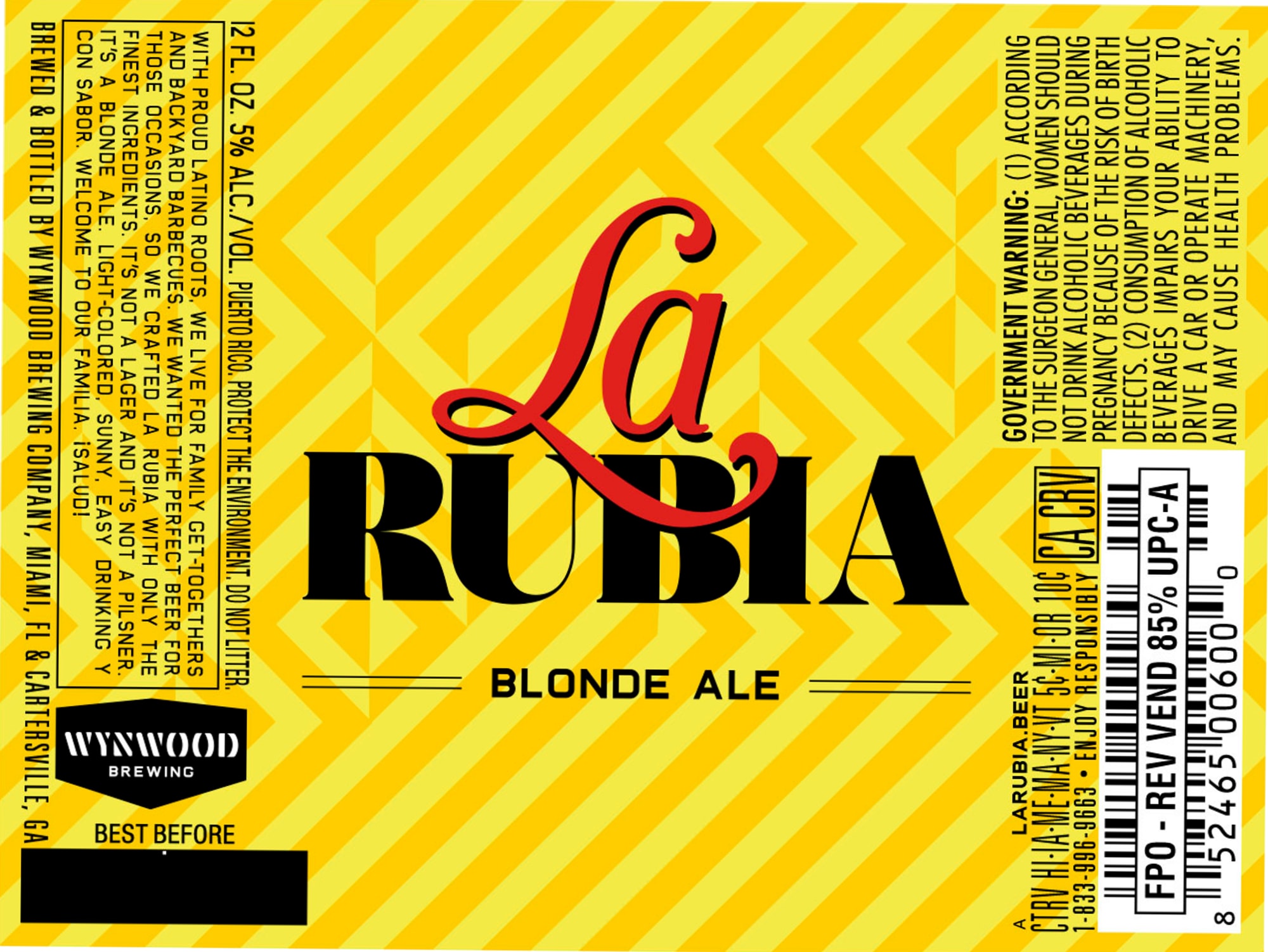 La Rubia by Woodland Brewing - beer label