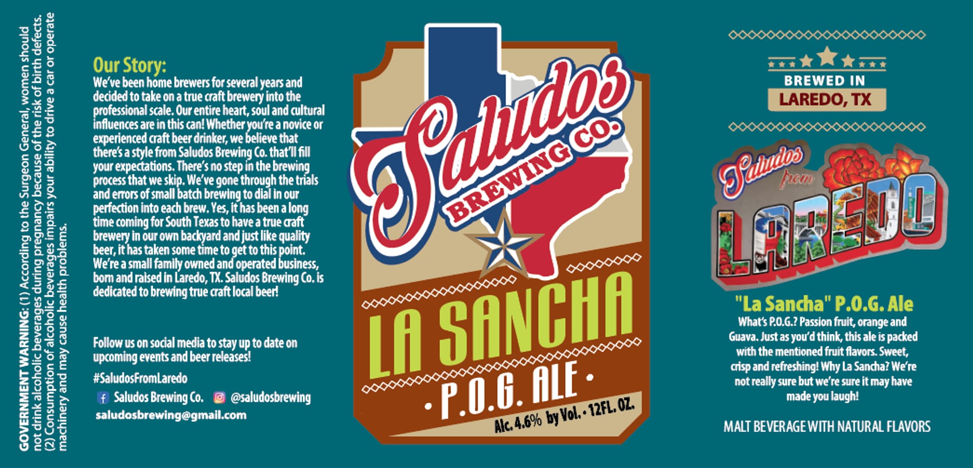 La Sancha P.O.G. Ale by Saludos Brewing Co. - beer label
