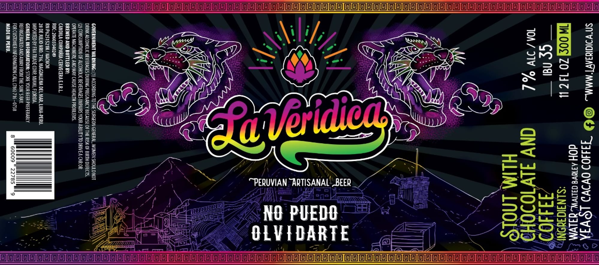 La Veridica by Cervecería El Alto - beer label