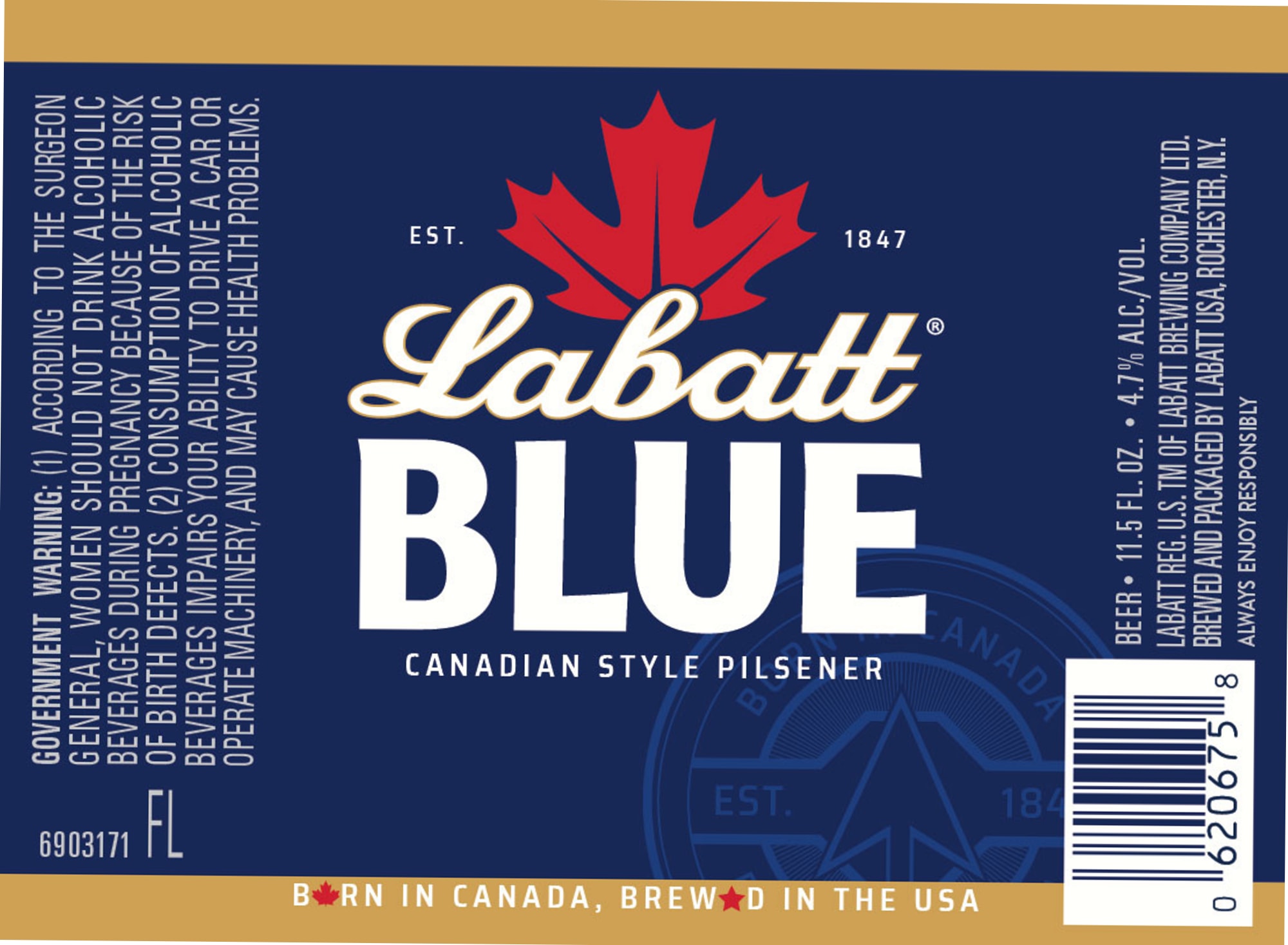 Labatt Blue by Labatt - beer label