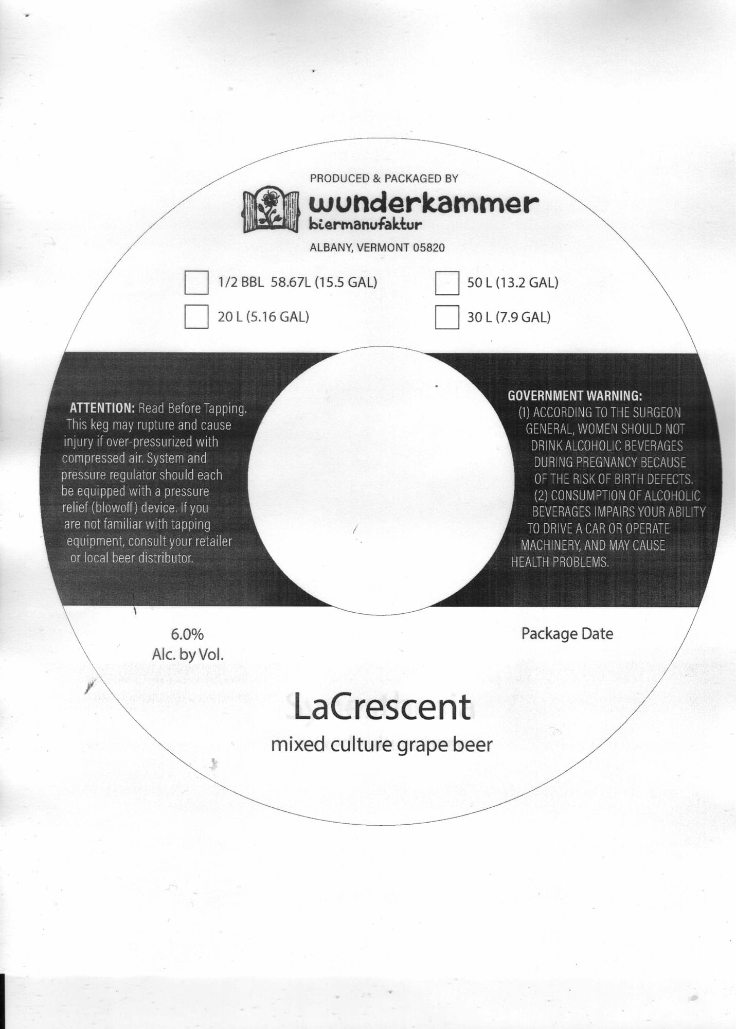 LACRESCENT by WUNDERKAMMER BIERMANUFAKTUR - beer label