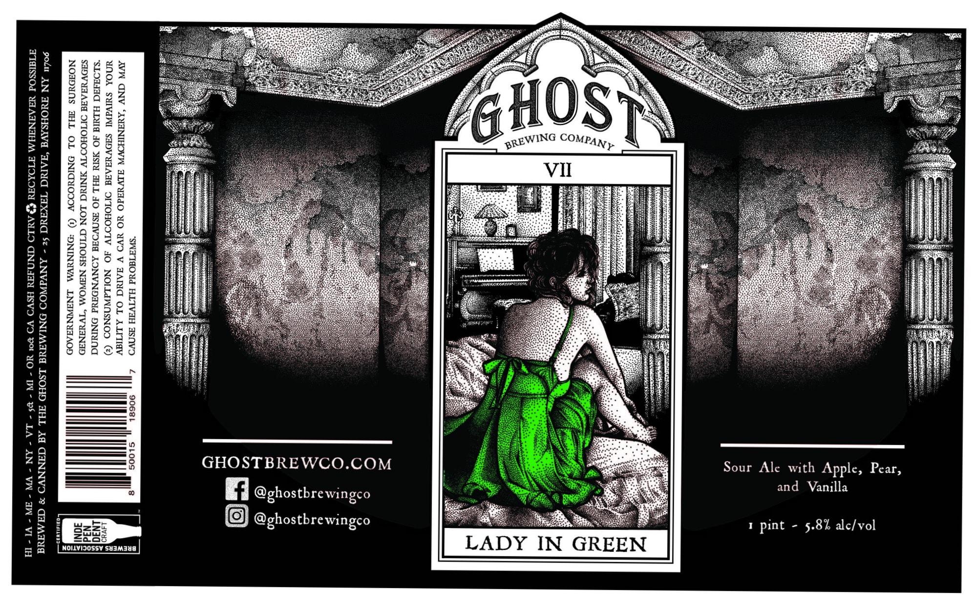 Lady in Green by Ghost Brewing Company - beer label