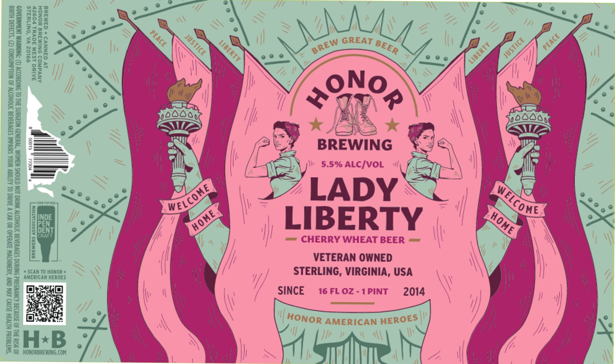 Lady Liberty by Honor Brewing - beer label