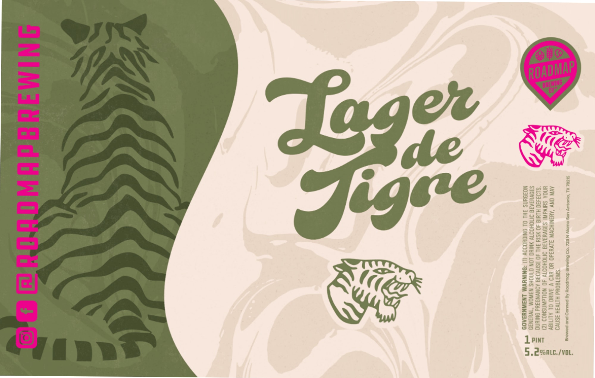 LAGER DE TIGRE by ROADMAP BREWING CO. - beer label