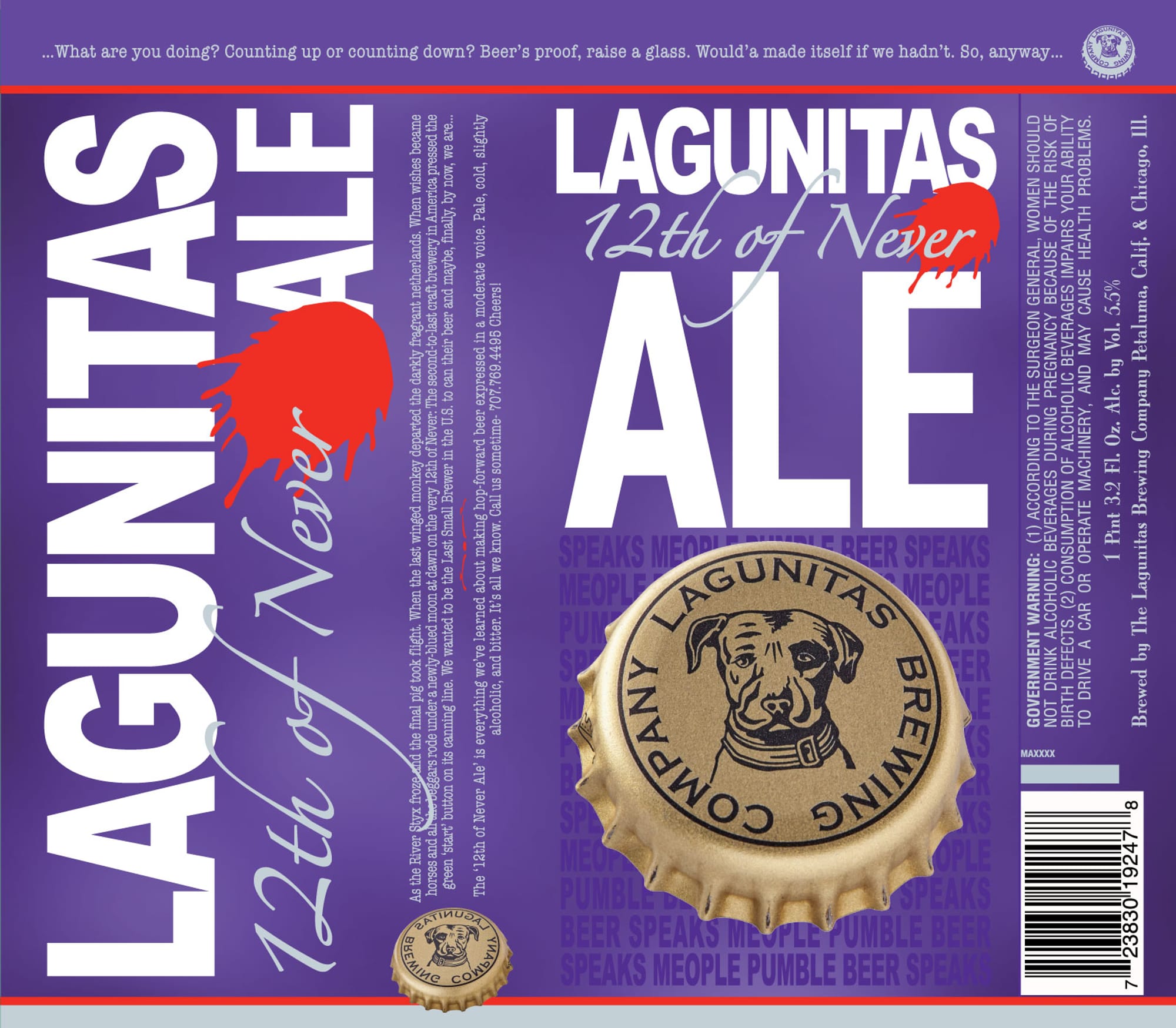 12th of Never by Lagunitas Brewing Company - beer label