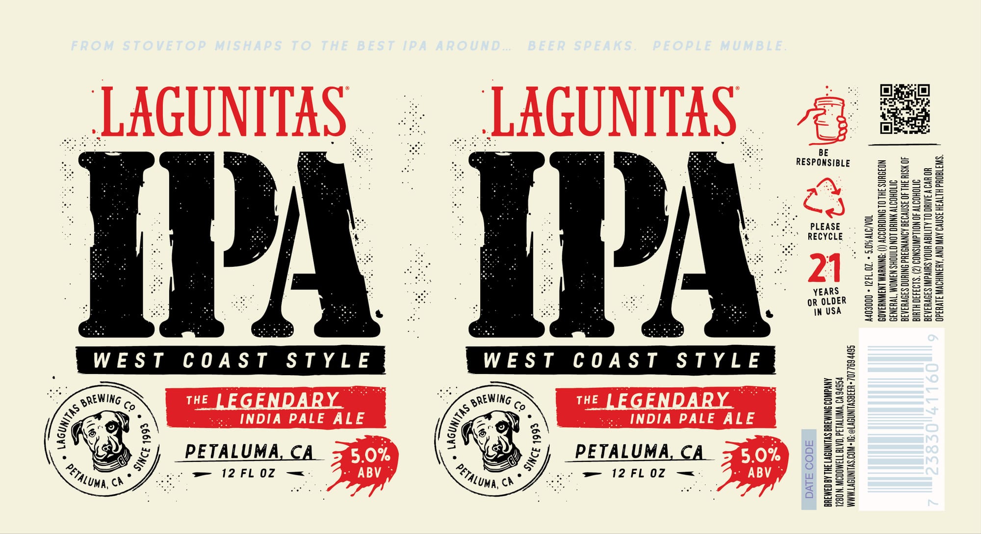 Lagunitas IPA by Lagunitas Brewing Co. - beer label