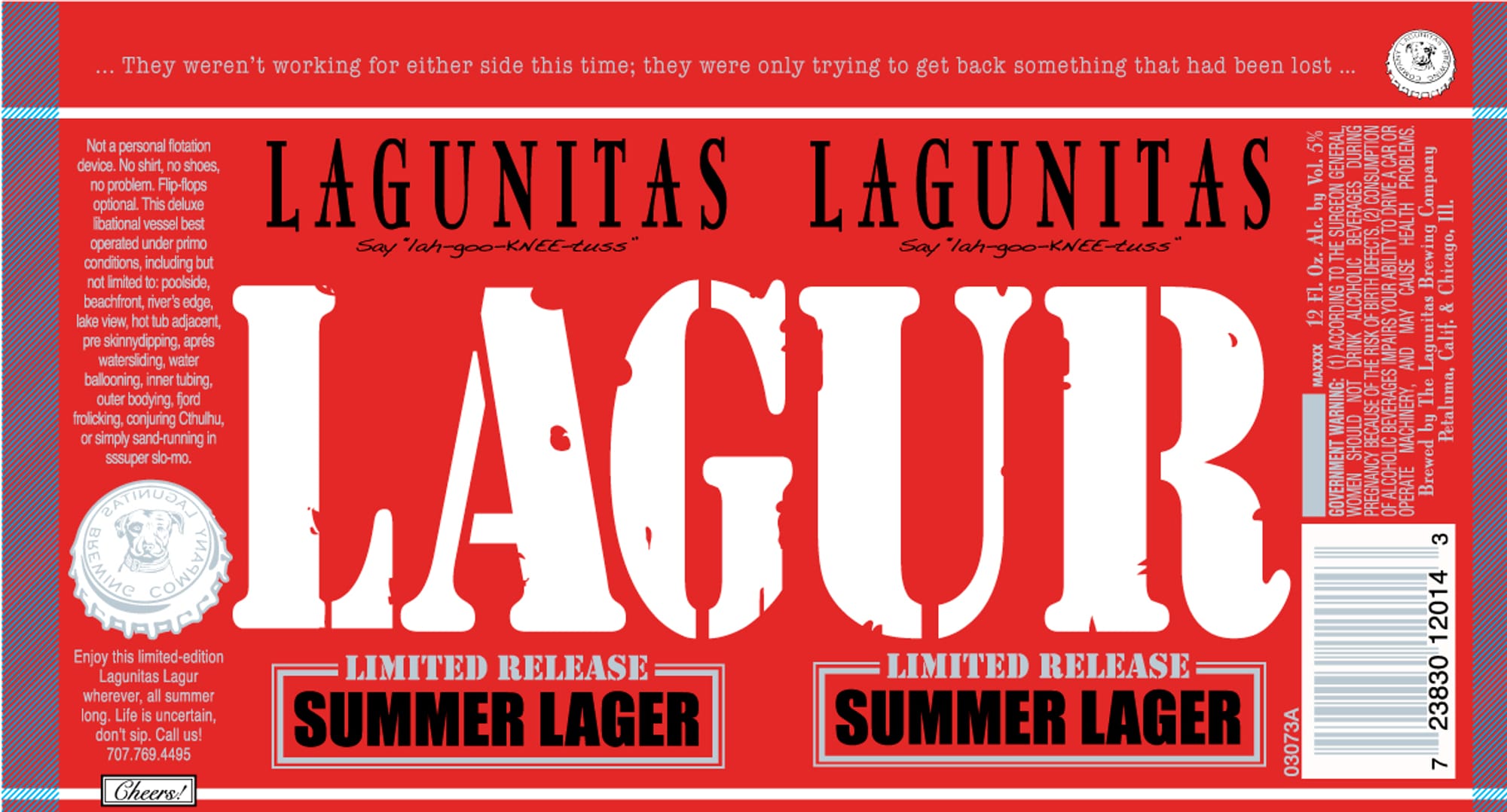 Lagunitas Summer Lager by Lagunitas Brewing Company - beer label