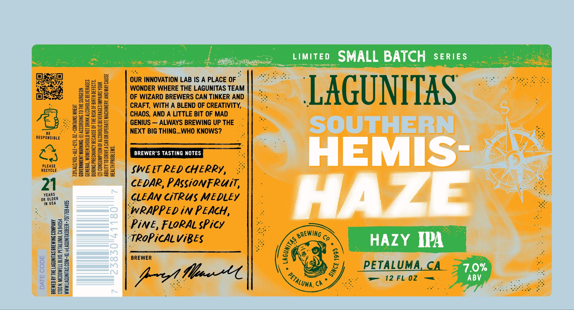 Southern Hemisphazy by Lagunitas Brewing Company - beer label
