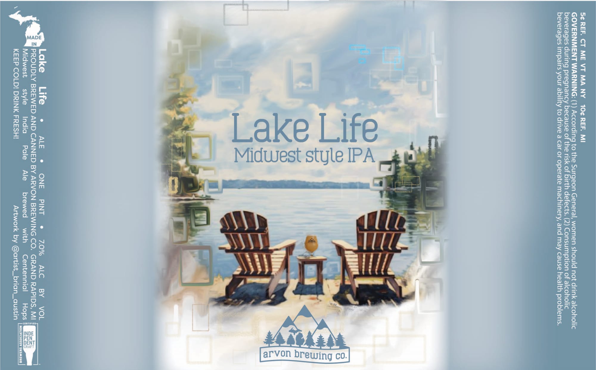 Lake Life by Arvon Brewing Co. - beer label