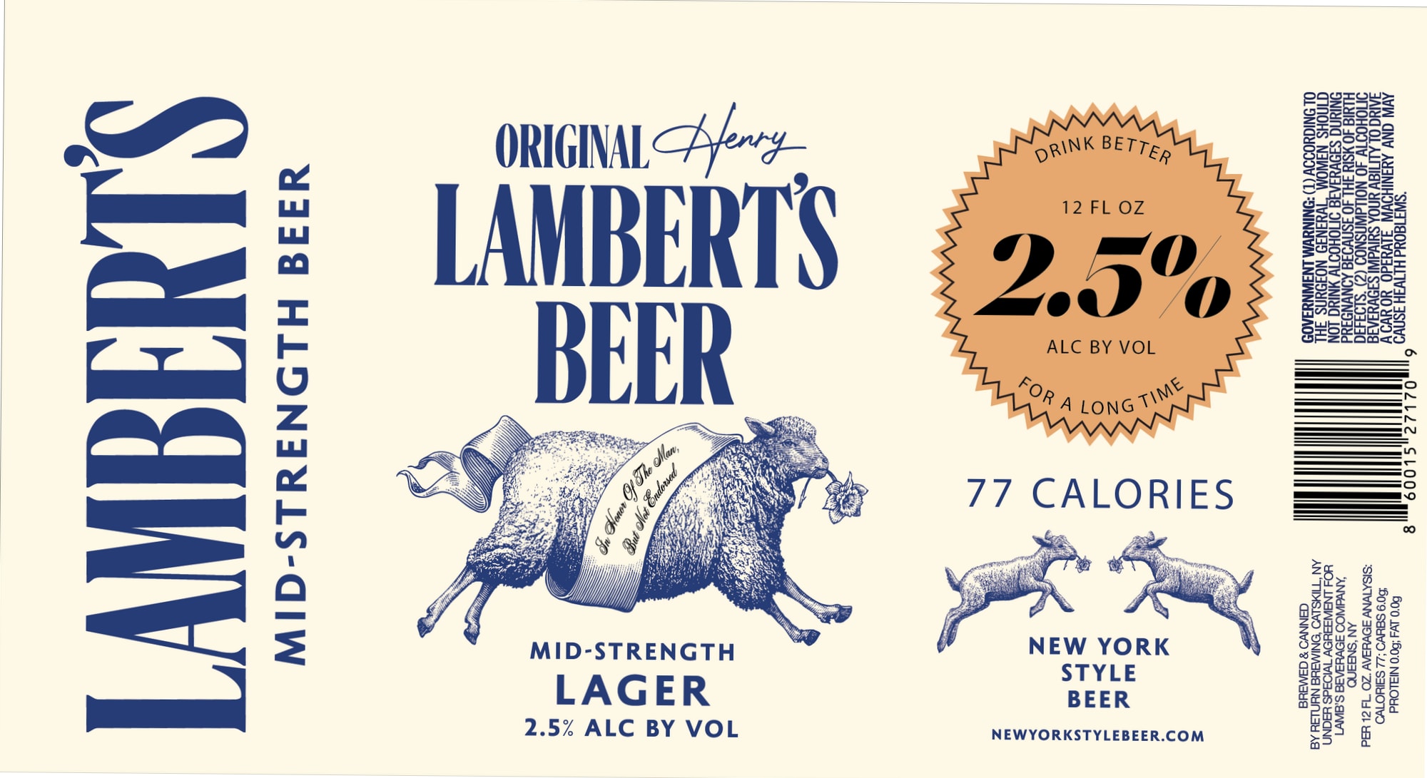Lambert’s Beer by New York Style Beer - beer label