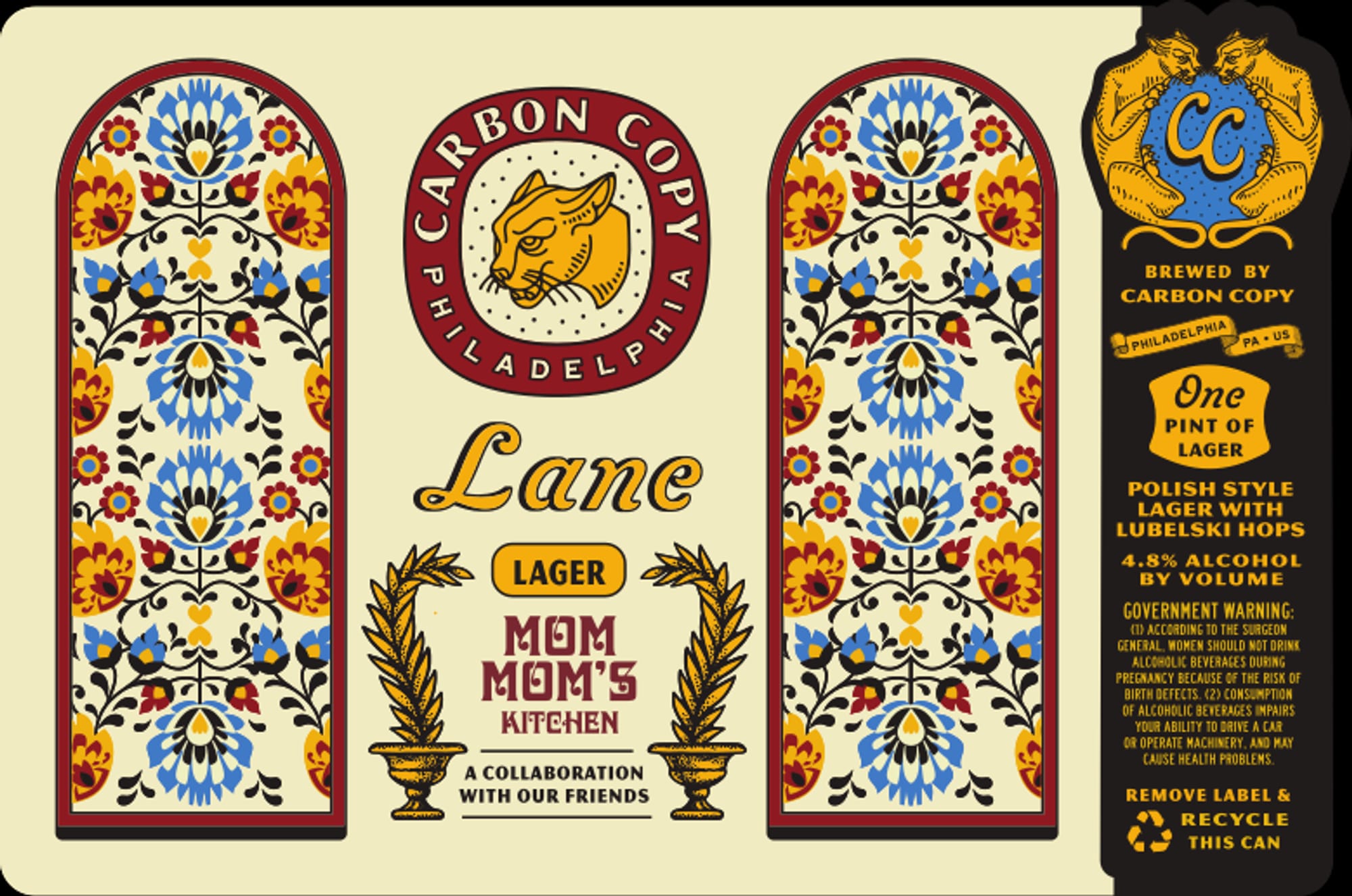 Lane Lager by Carbon Copy - beer label