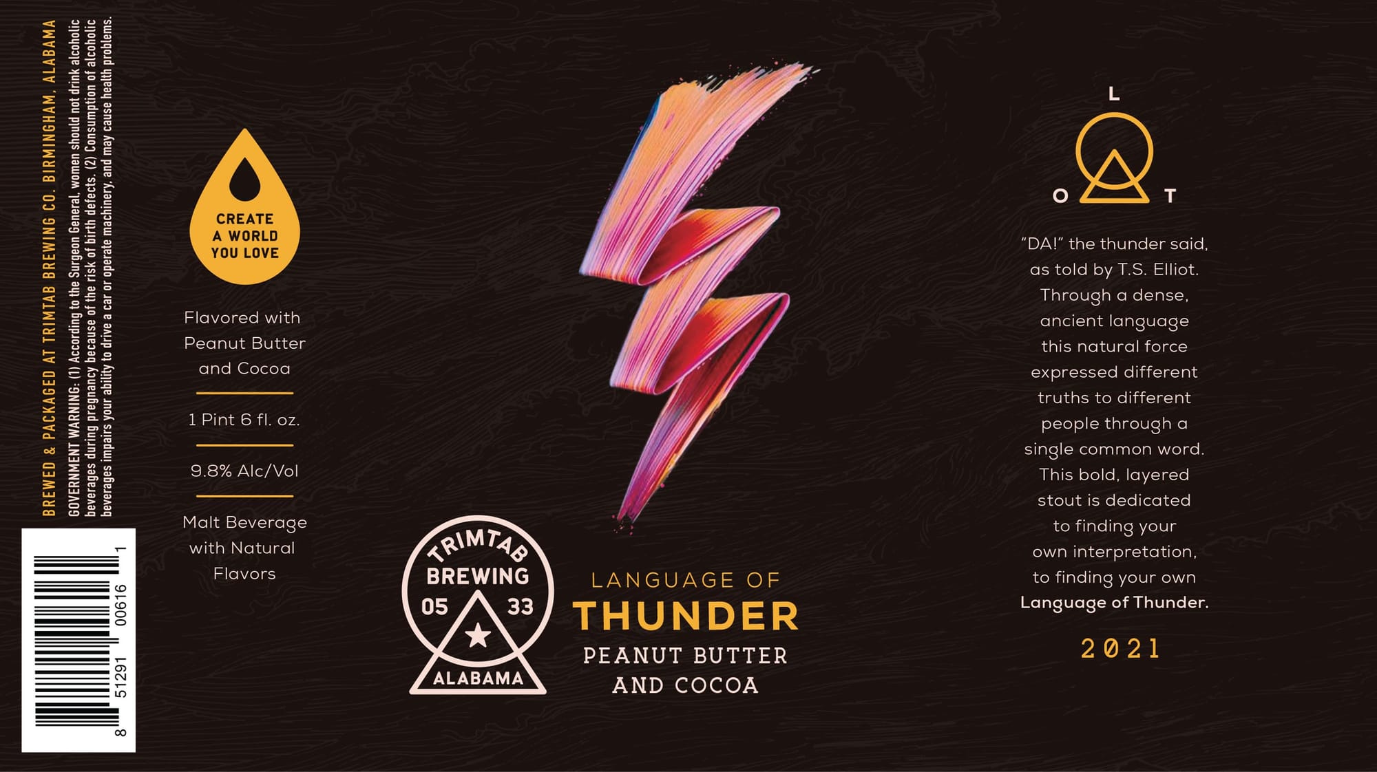 Language of Thunder by Trimtab Brewing - beer label