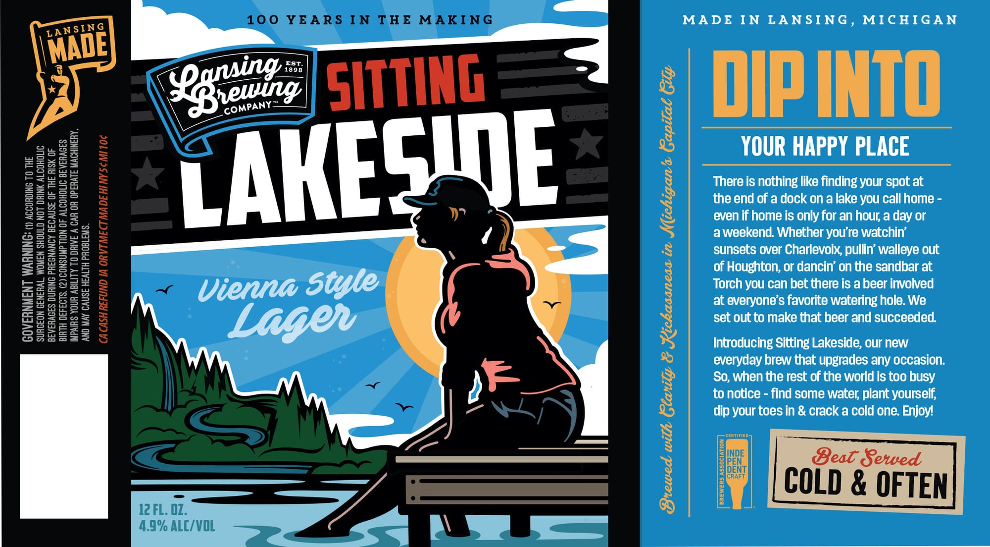 Sitting Lakeside by Lansing Brewing Company - beer label