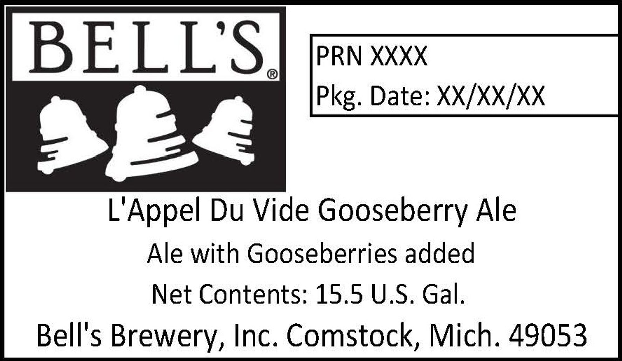 L'Appel Du Vide Gooseberry Ale by Bell's Brewery - beer label