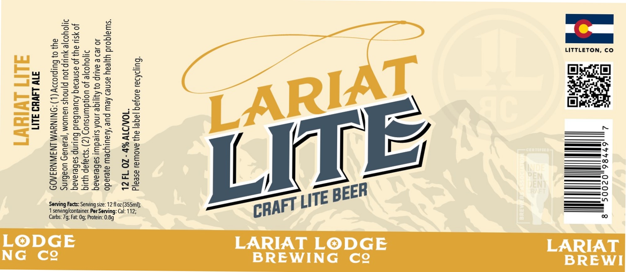 Lariat Lite by Lariat Lodge Brewing Co. - beer label