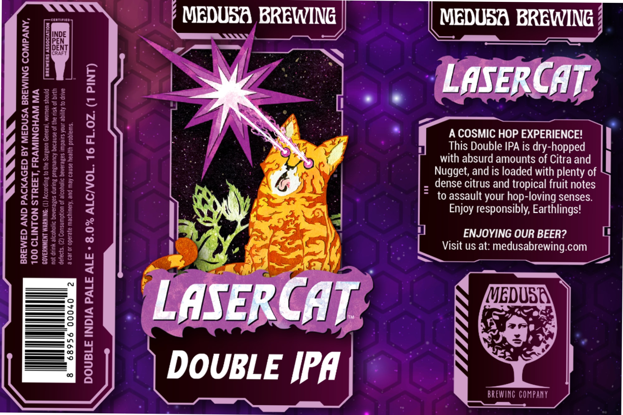 LaserCat by Medusa Brewing Company - beer label