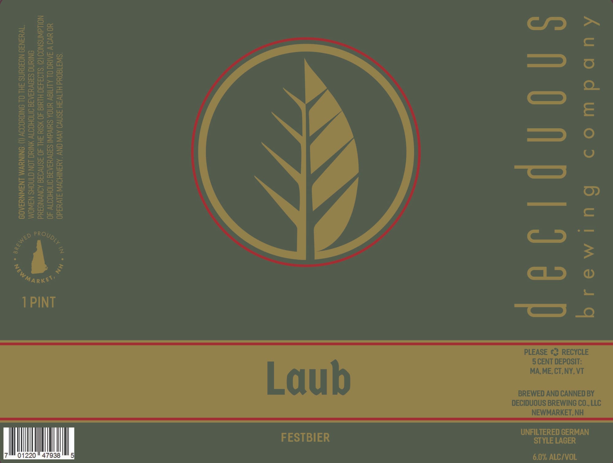Laub by Schilling Beer Co. - beer label