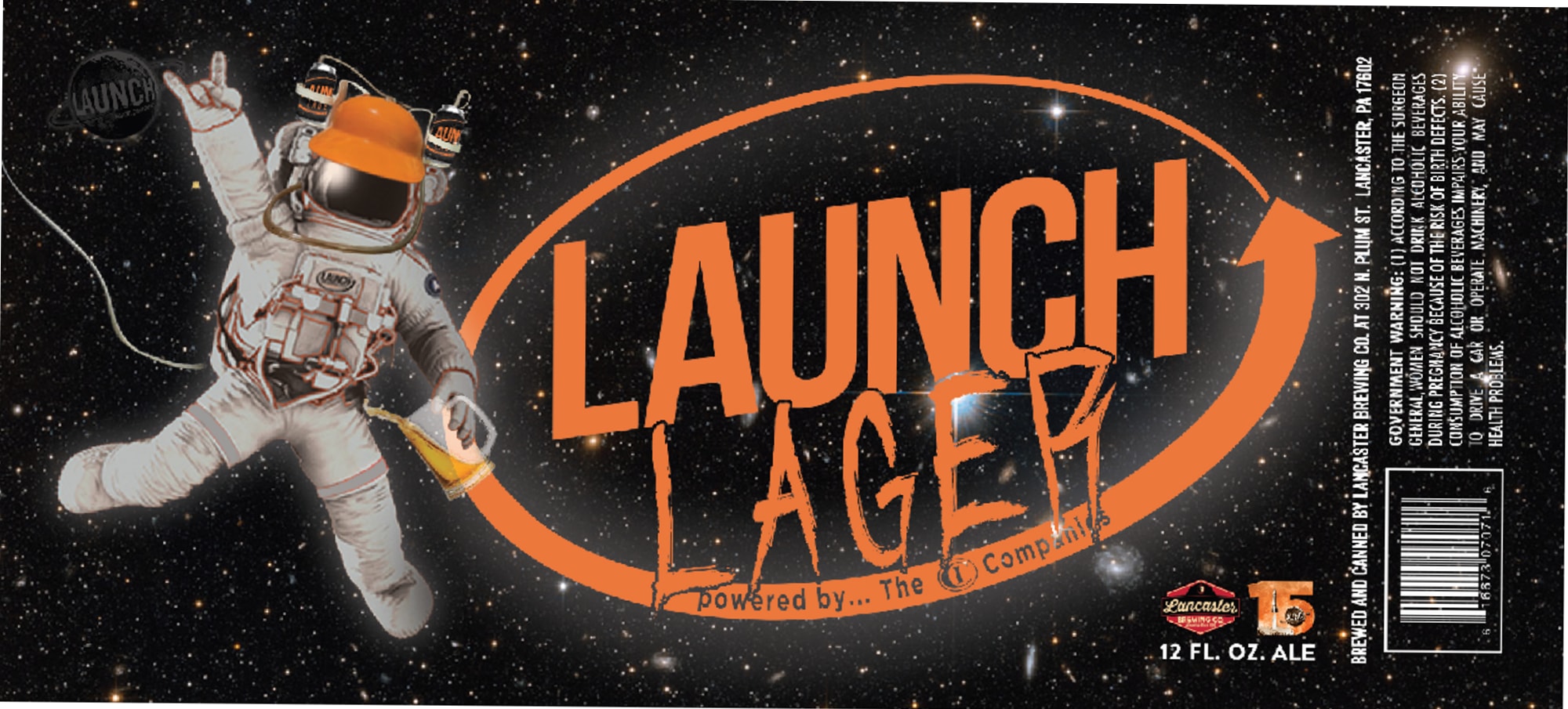 Launch Lager by Lancaster Brewing Company - beer label