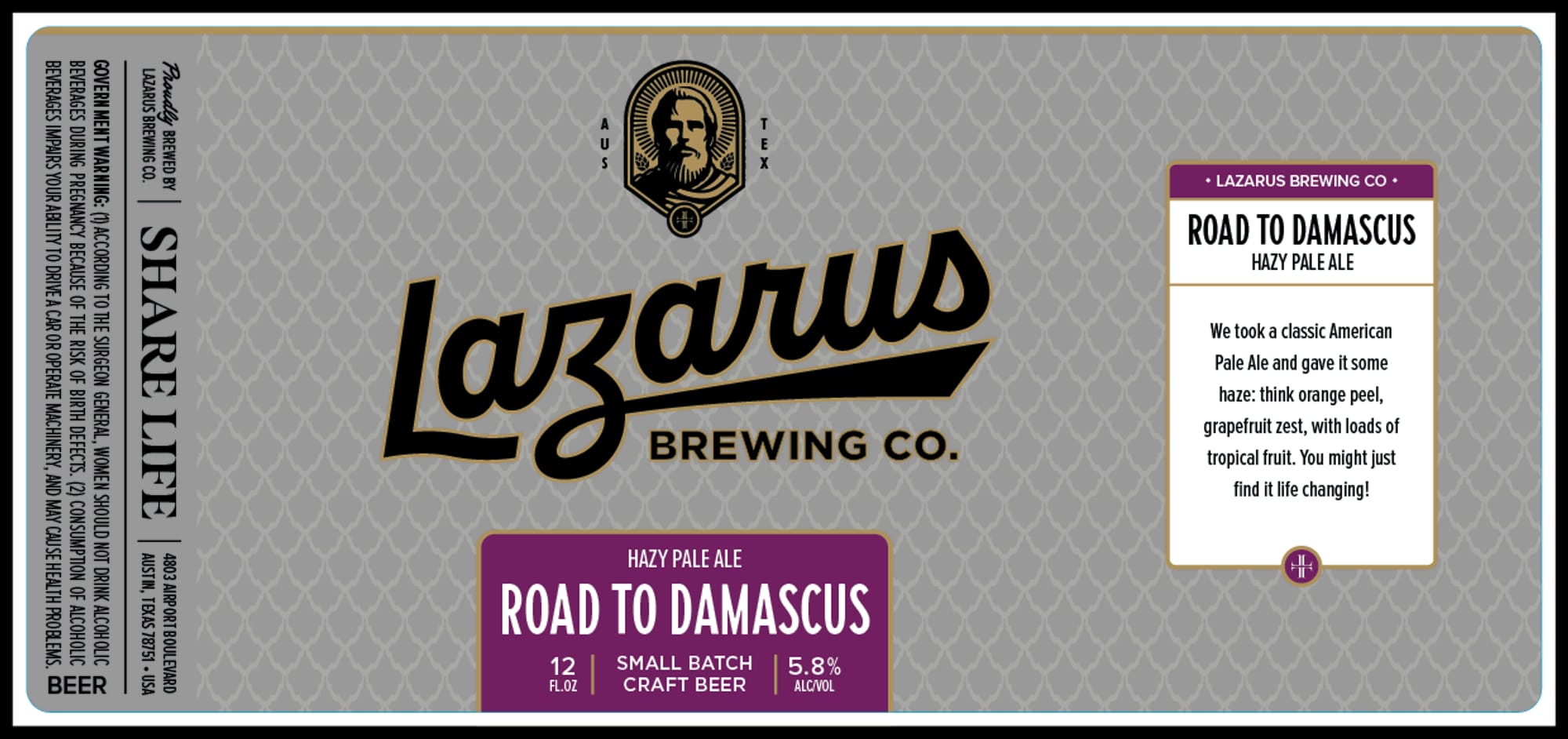 Road to Damascus by Lazarus Brewing Co. - beer label