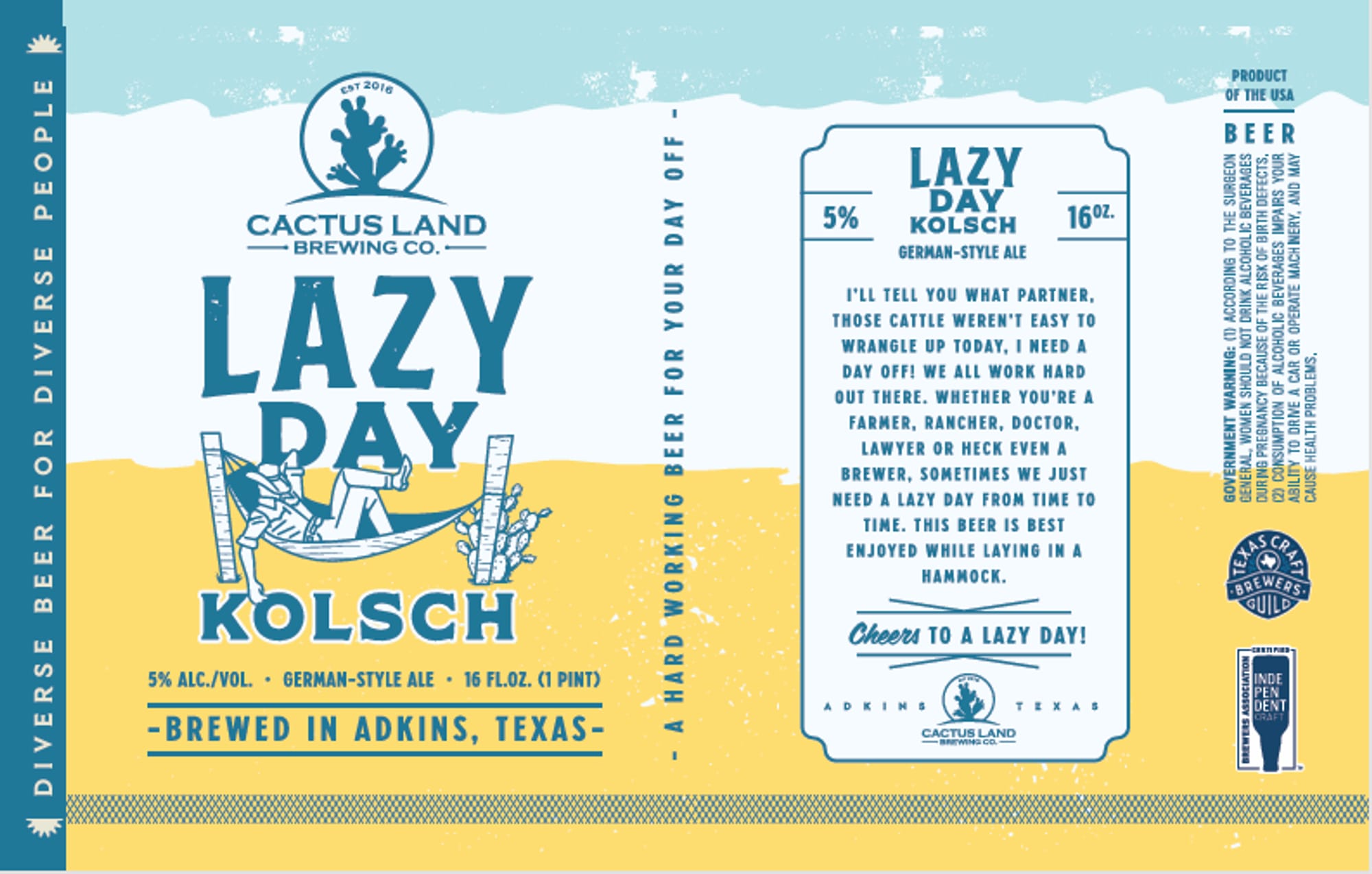 Lazy Day by Cactus Land Brewing Co. - beer label