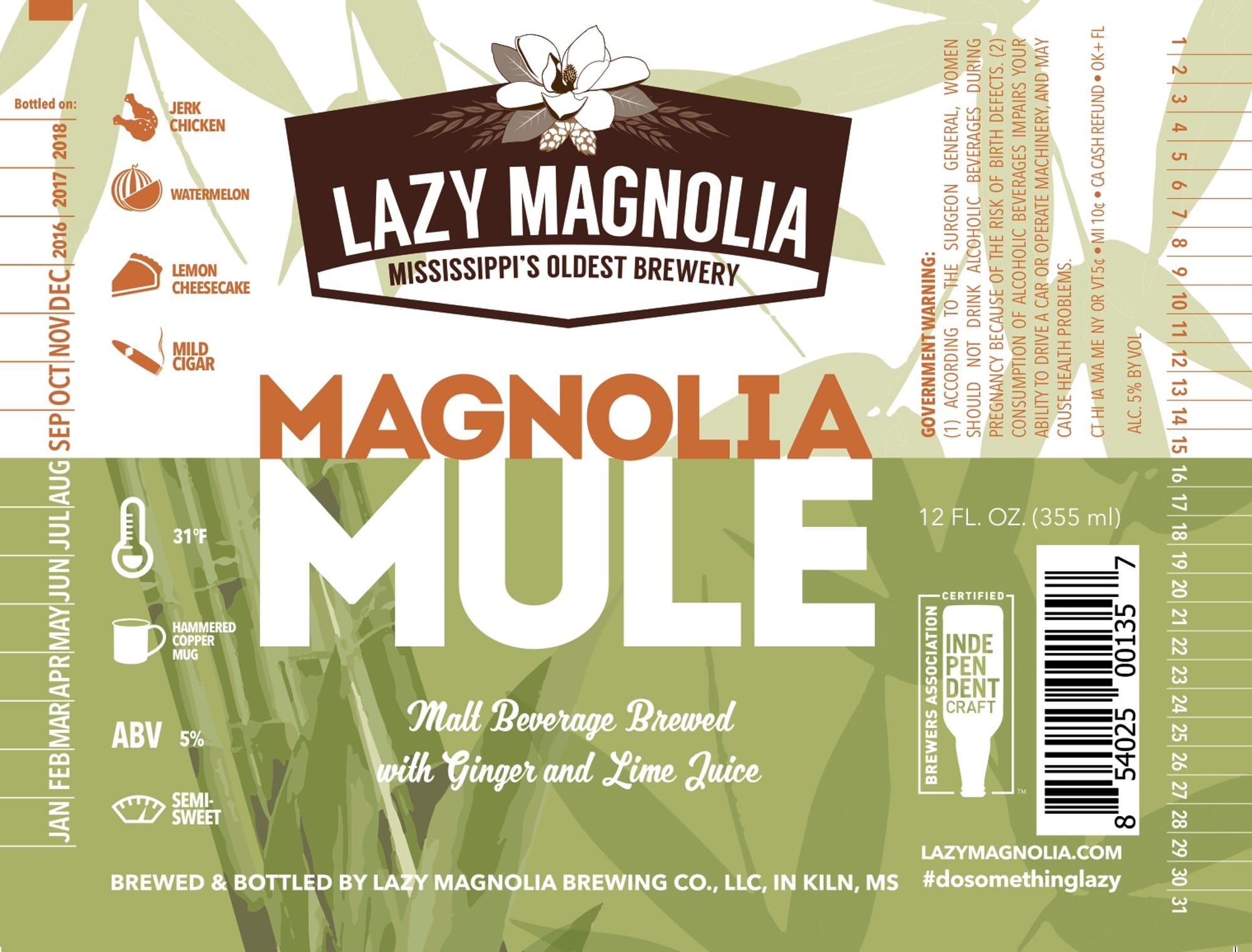 Magnolia Mule by Lazy Magnolia Brewing Co., LLC - beer label