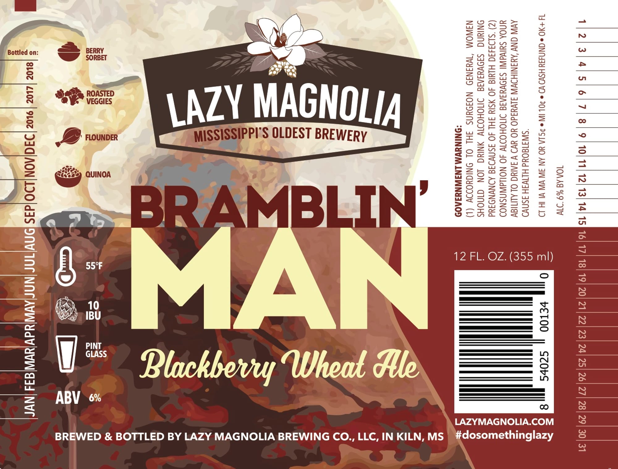 Bramblin’ Man by Lazy Magnolia Brewing Co. - beer label