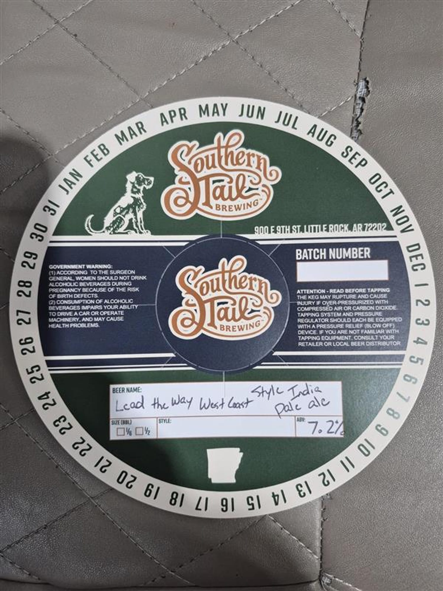 Lead the Way West Coast Pale Ale by Southern Tail Brewing - beer label