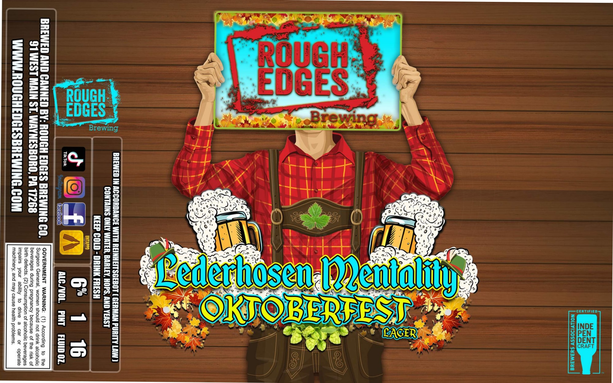 Lederhosen Mentality by Rough Edges Brewing - beer label