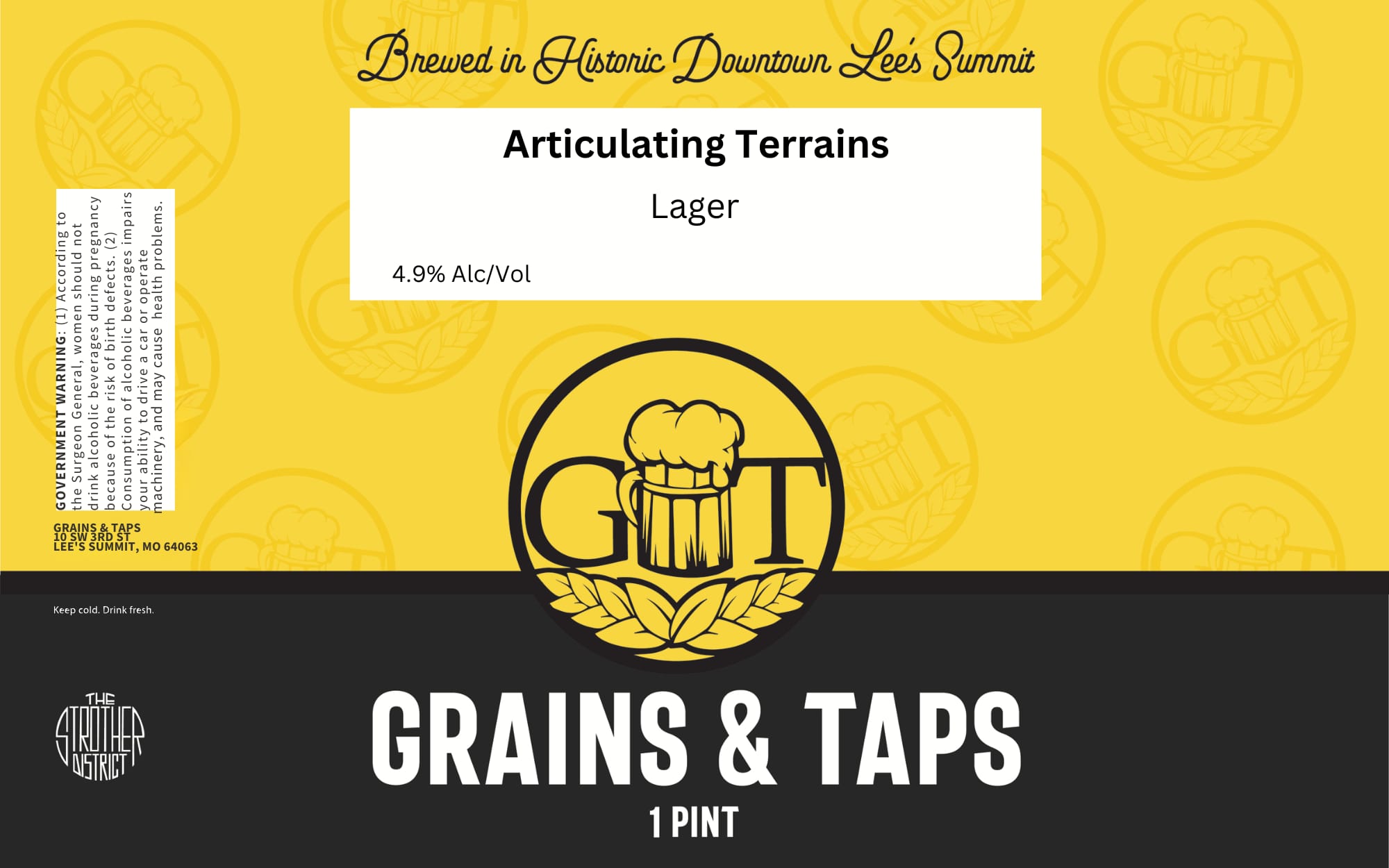 Articulating Terrains by Grains & Taps - beer label