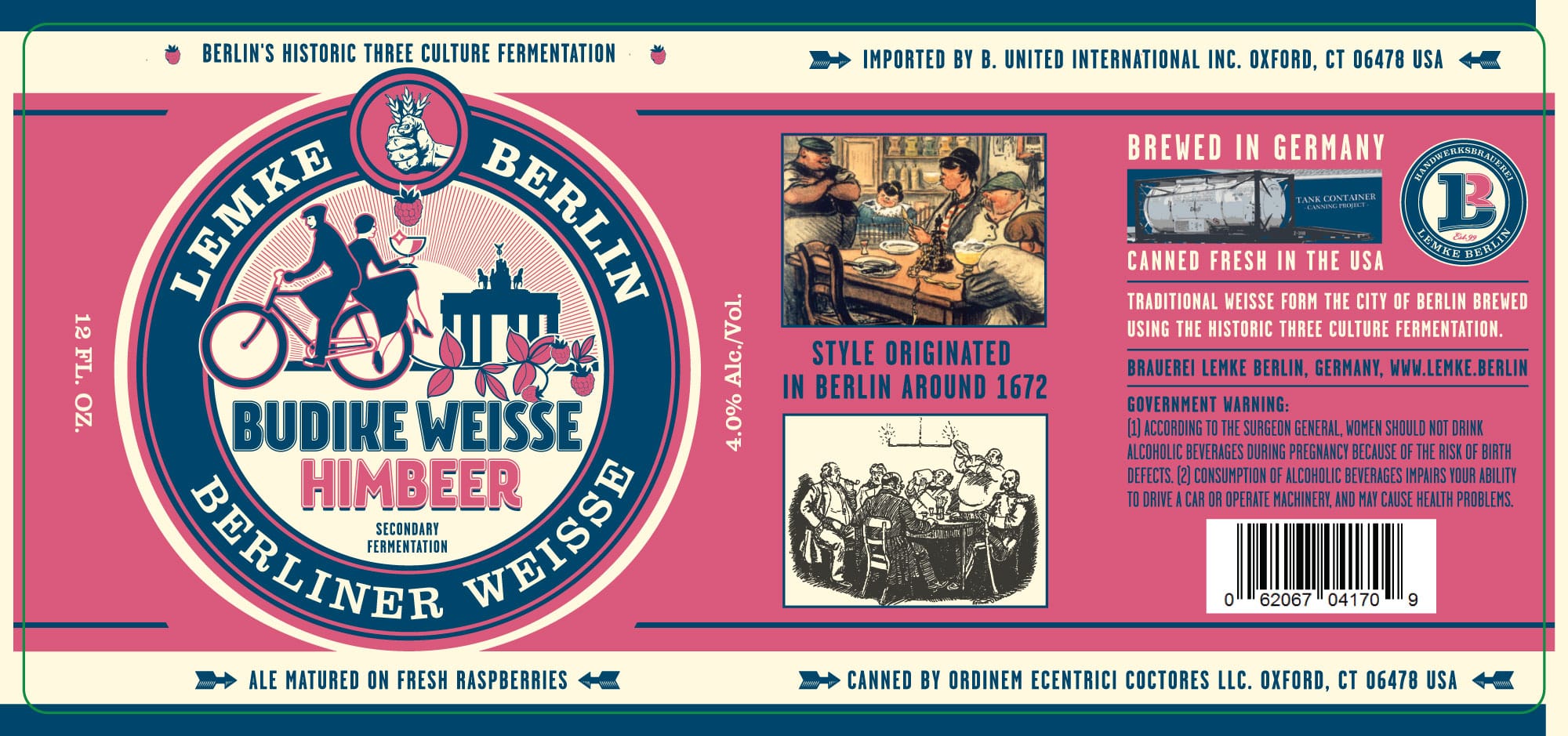 Budike Weisse Himbeer by Lemke Berlin - beer label