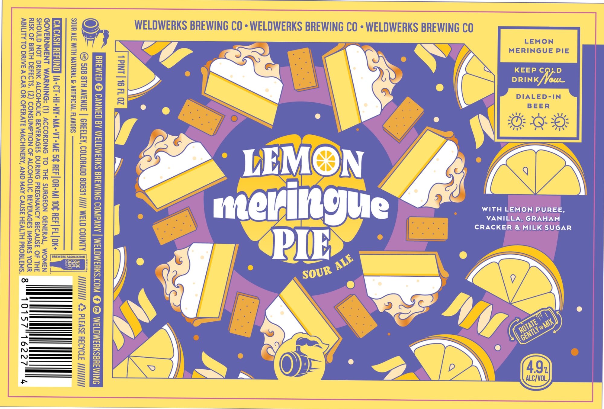 Lemon Meringue Pie by WeldWerks Brewing Co. - beer label