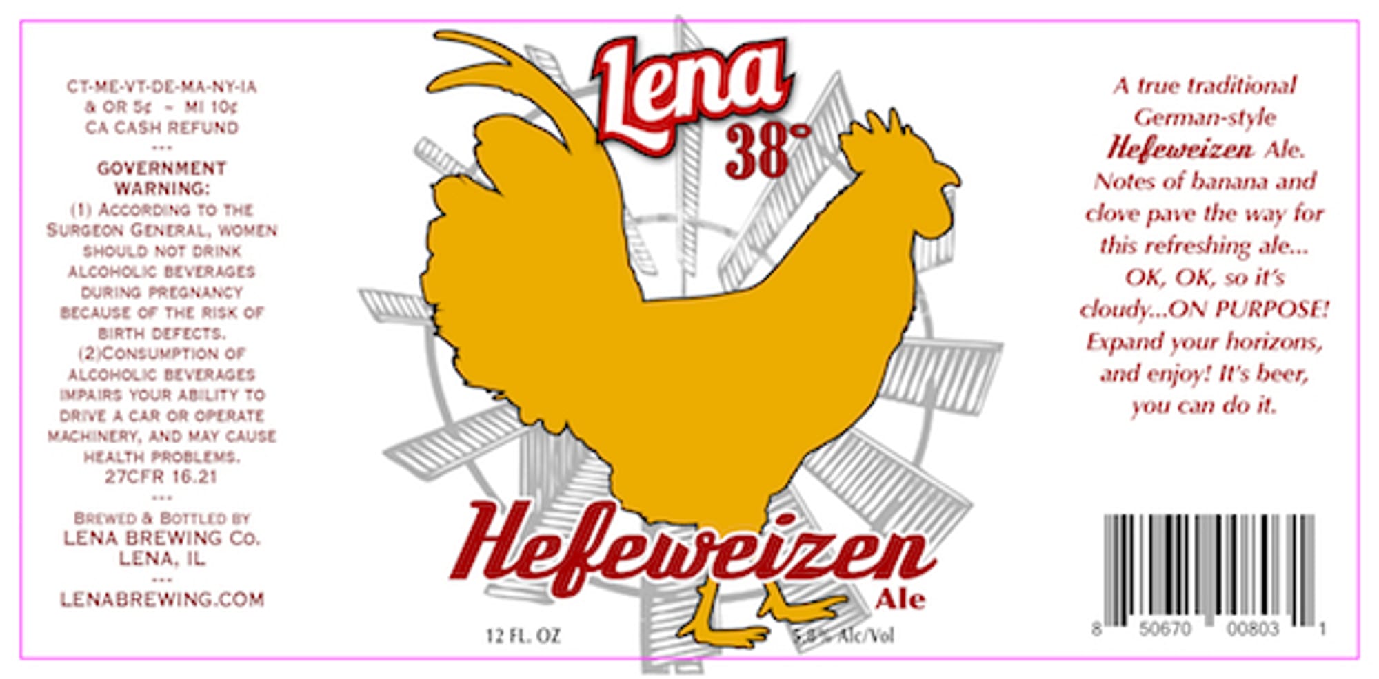 Lena 38° by Lena Brewing Co. - beer label