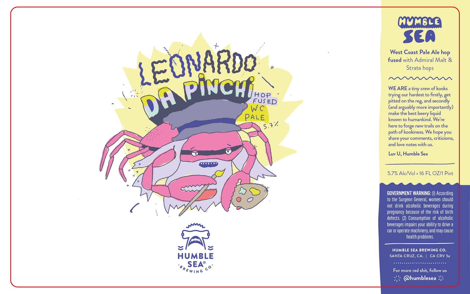 Leonardo Da Pinch! by Humble Sea Brewing Co. - beer label