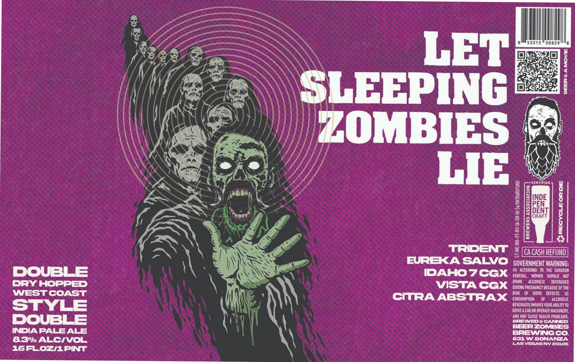 Let Sleeping Zombies Lie by Trident Brewing Co. - beer label