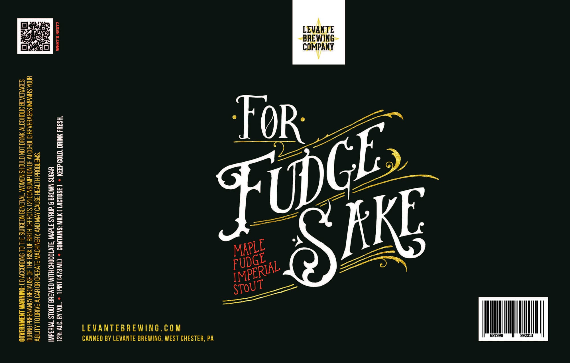 For Fudge Sake by Levante Brewing Company - beer label
