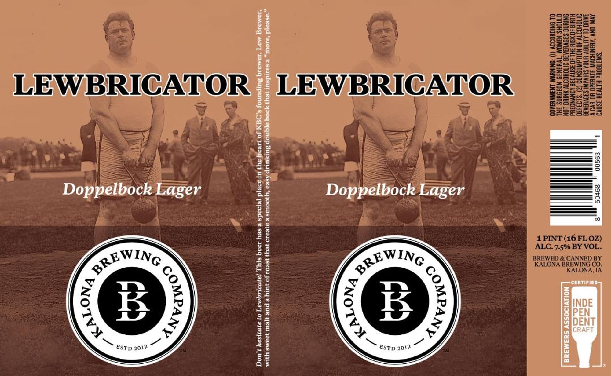 Lewbricator by Kalona Brewing Company - beer label