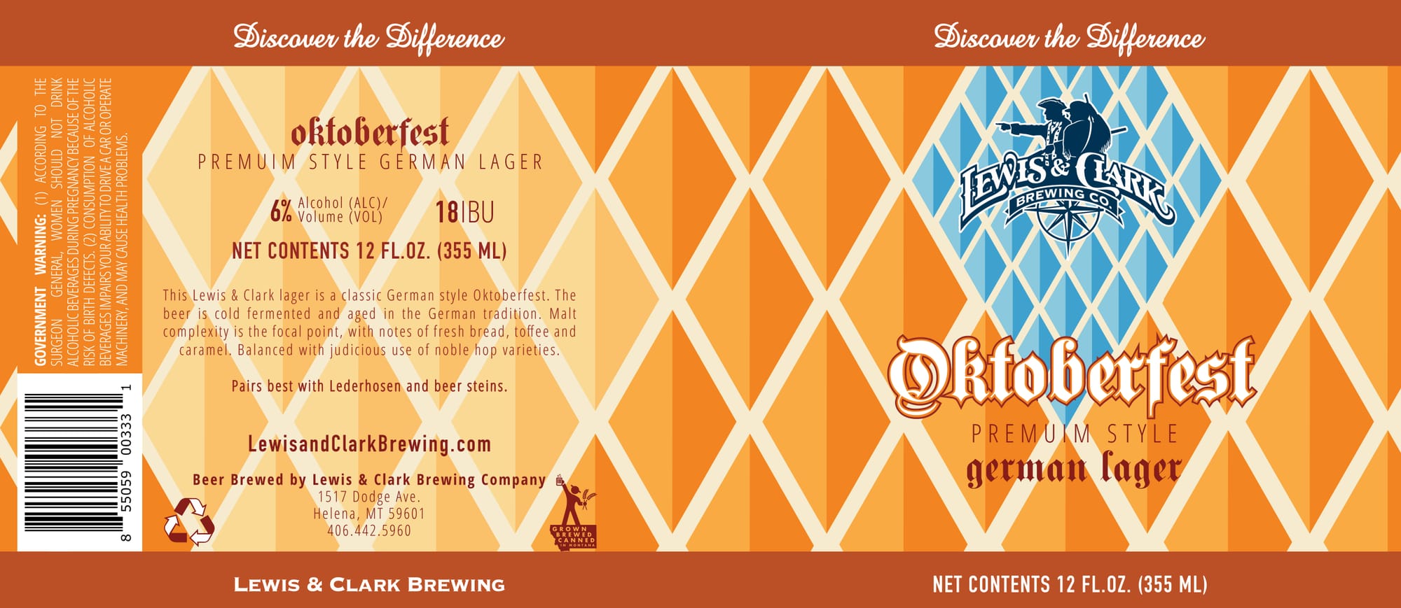 Oktoberfest by Lewis & Clark Brewing - beer label