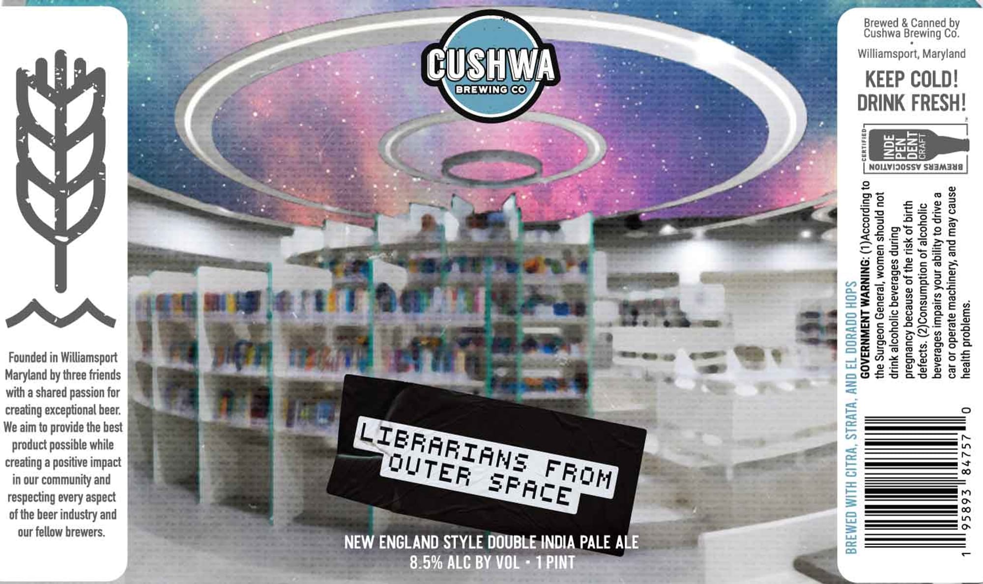 Librarians From Outer Space by Cushwa Brewing Co. - beer label