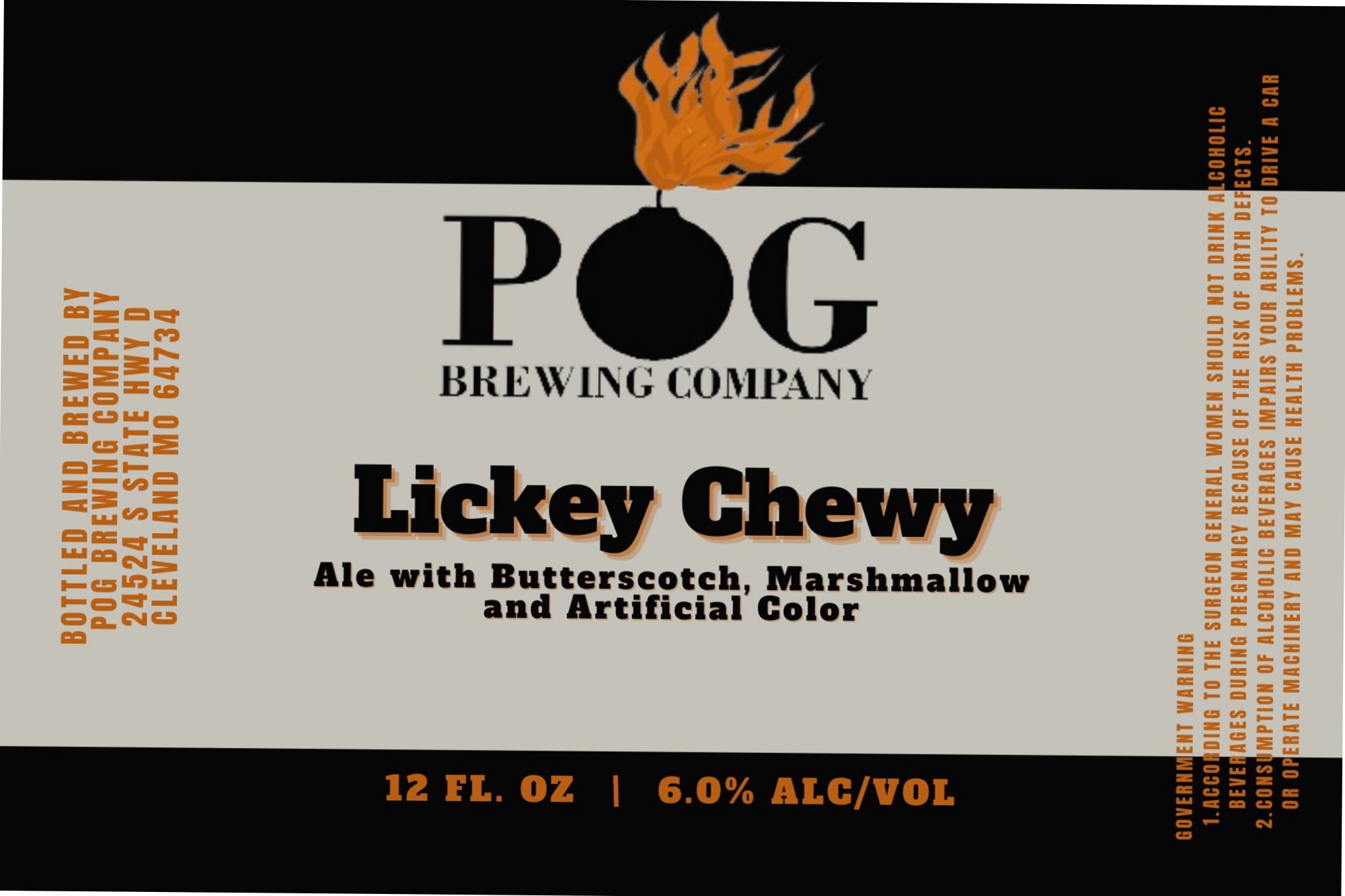 Lickey Chewy by POG Brewing Company - beer label