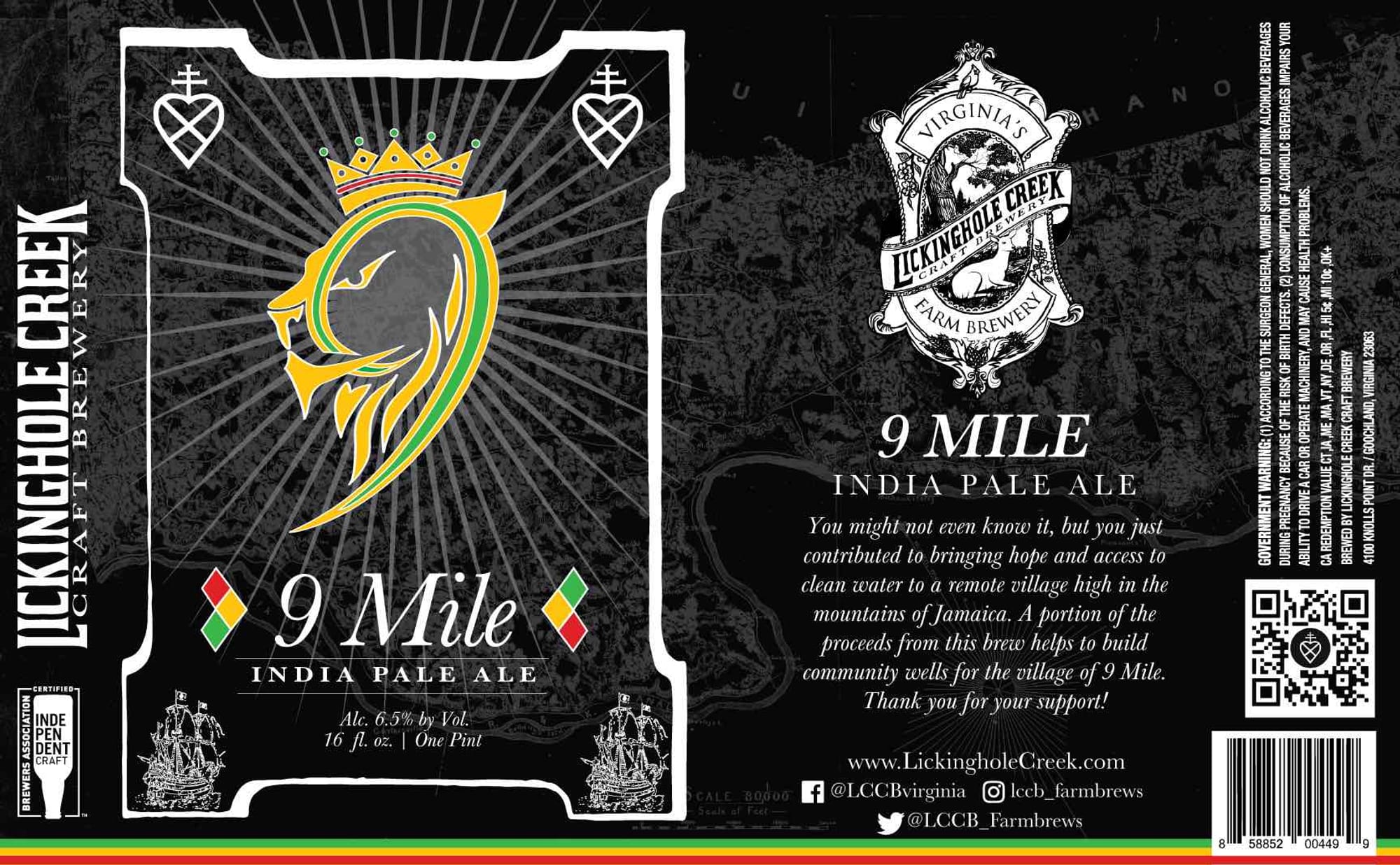9 Mile by Lickinghole Creek Farm Brewery - beer label