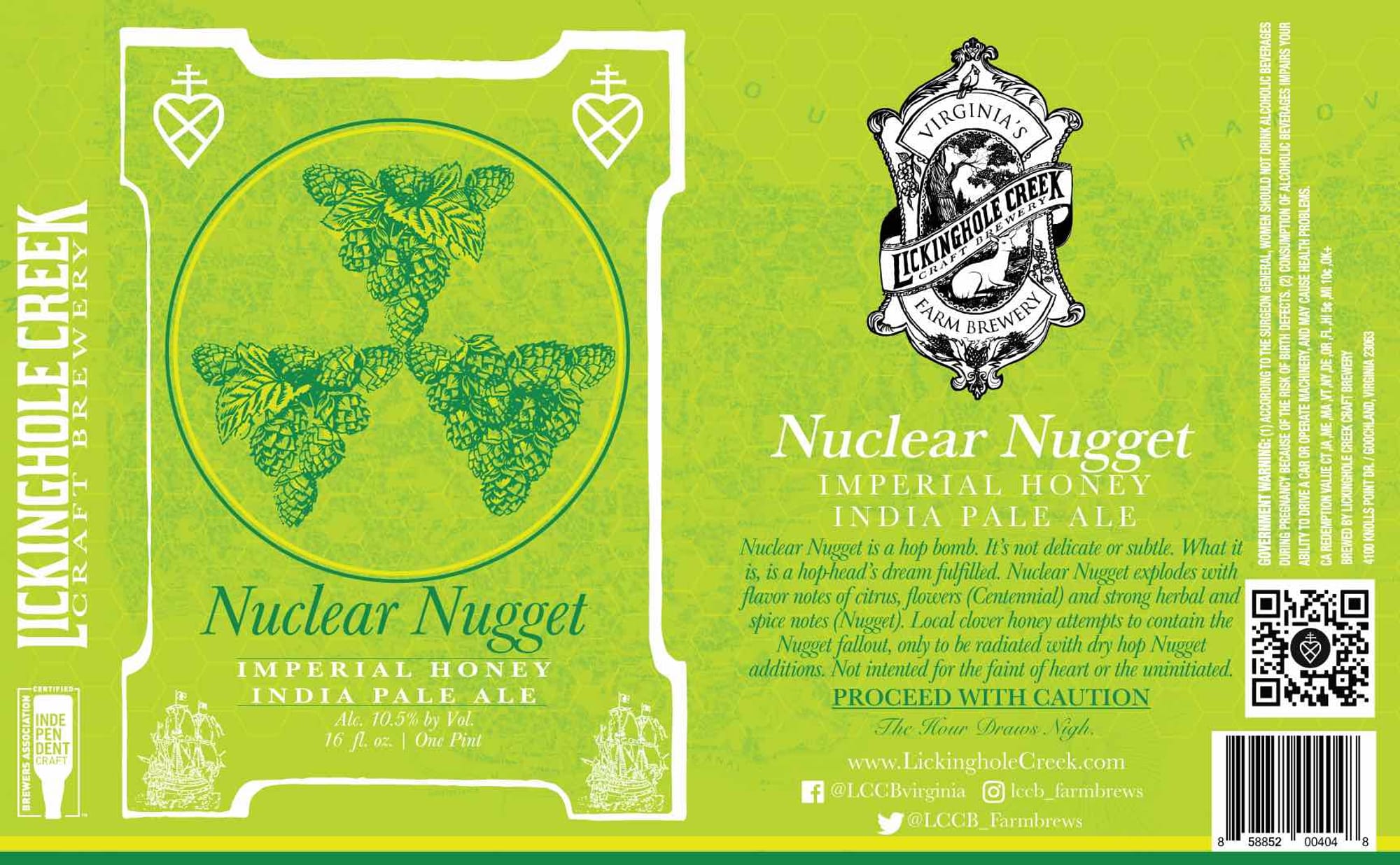 Nuclear Nugget by Lickinghole Creek Craft Brewery - beer label