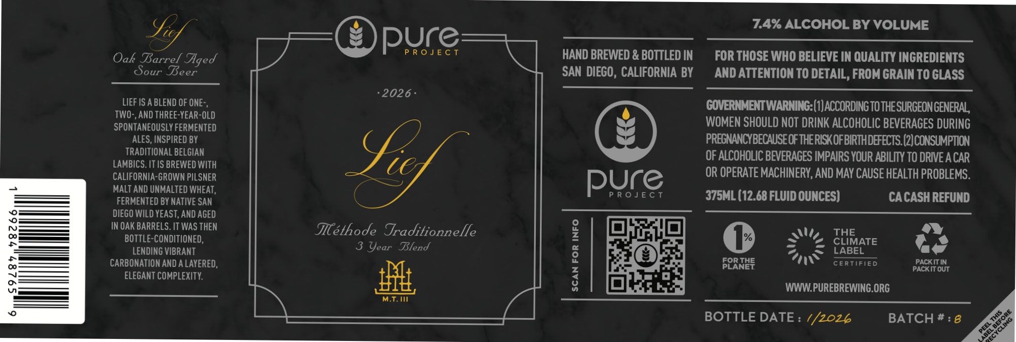 Lief by Pure Project - beer label