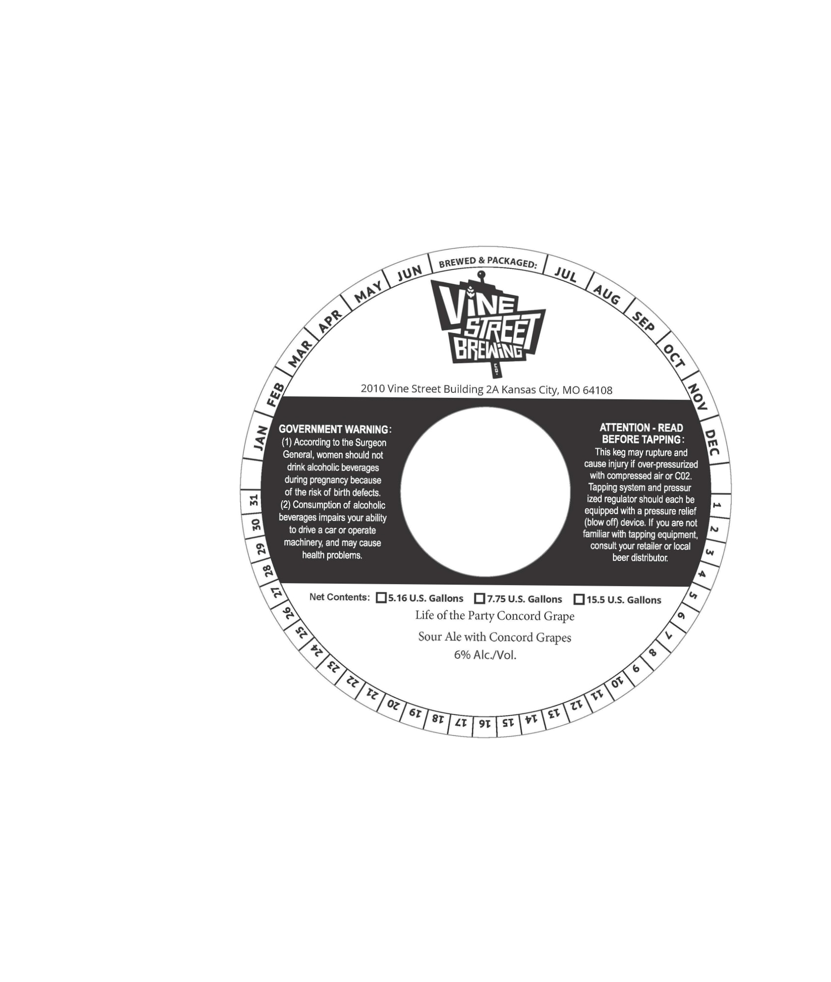 Life of the Party Concord Grape by Vine Street Brewing - beer label