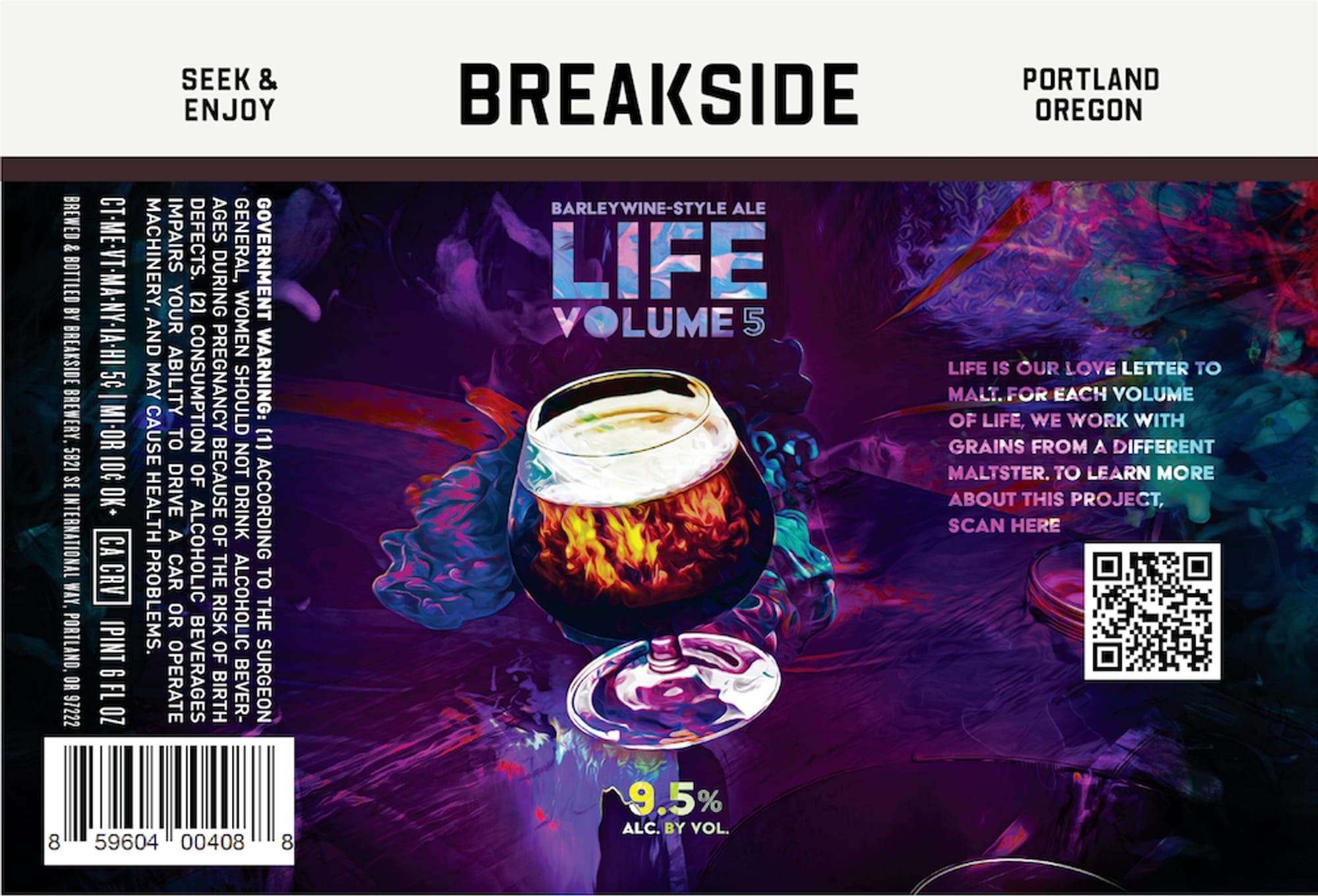 Life Volume 5 by Breaksider Brewery - beer label
