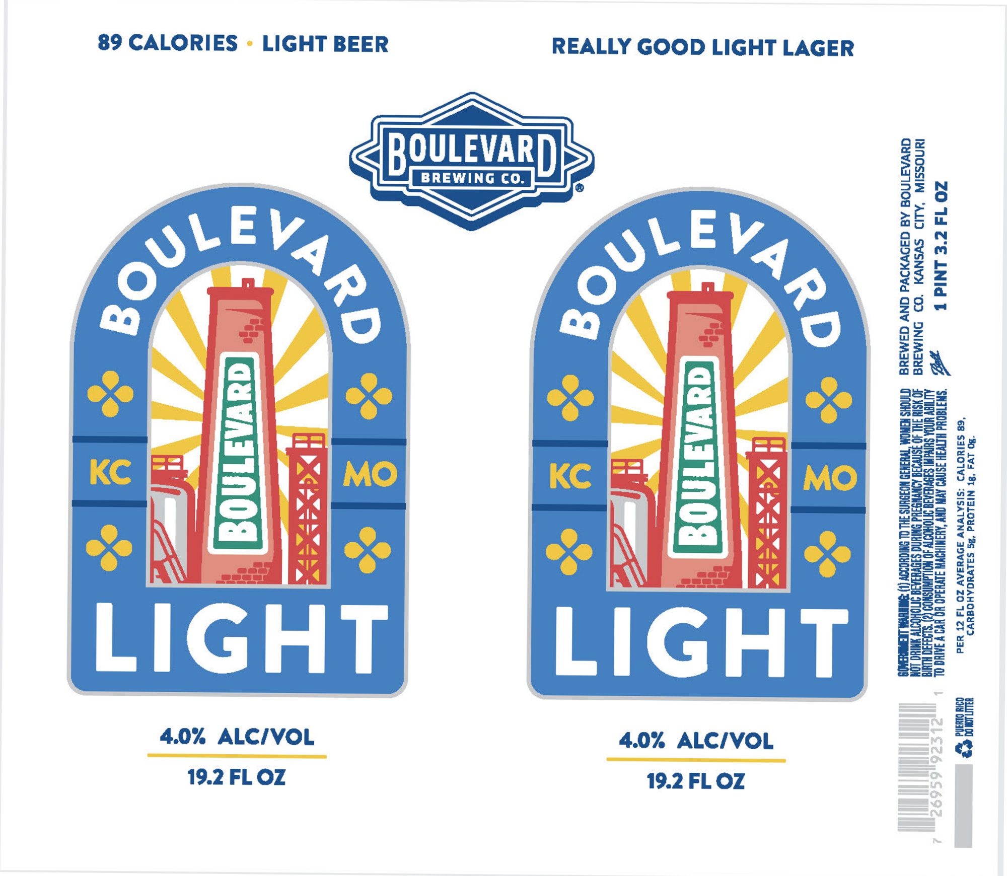 Light by Boulevard Brewing Co. - beer label