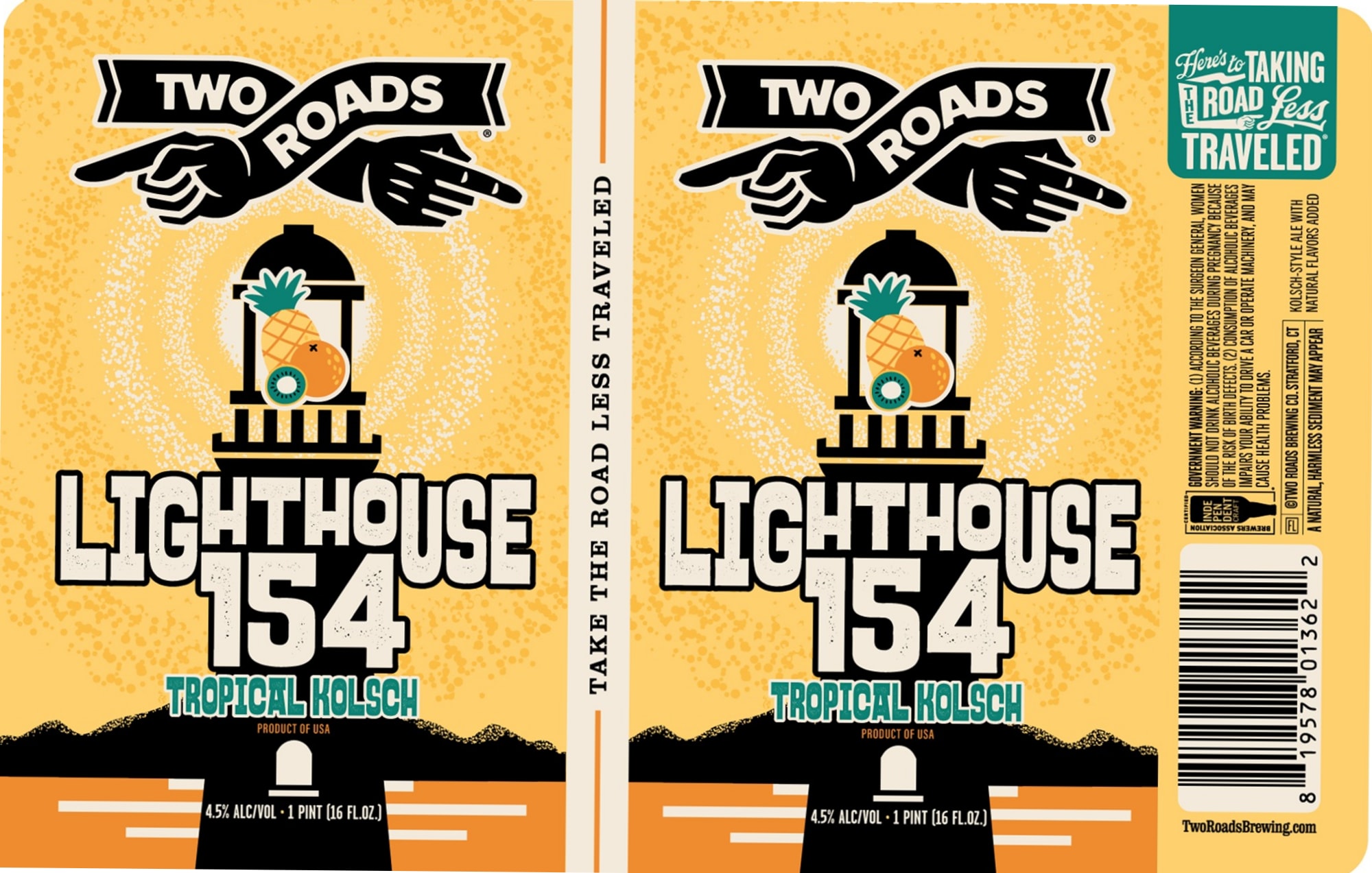 Lighthouse 154 by Two Roads Brewing Co. - beer label