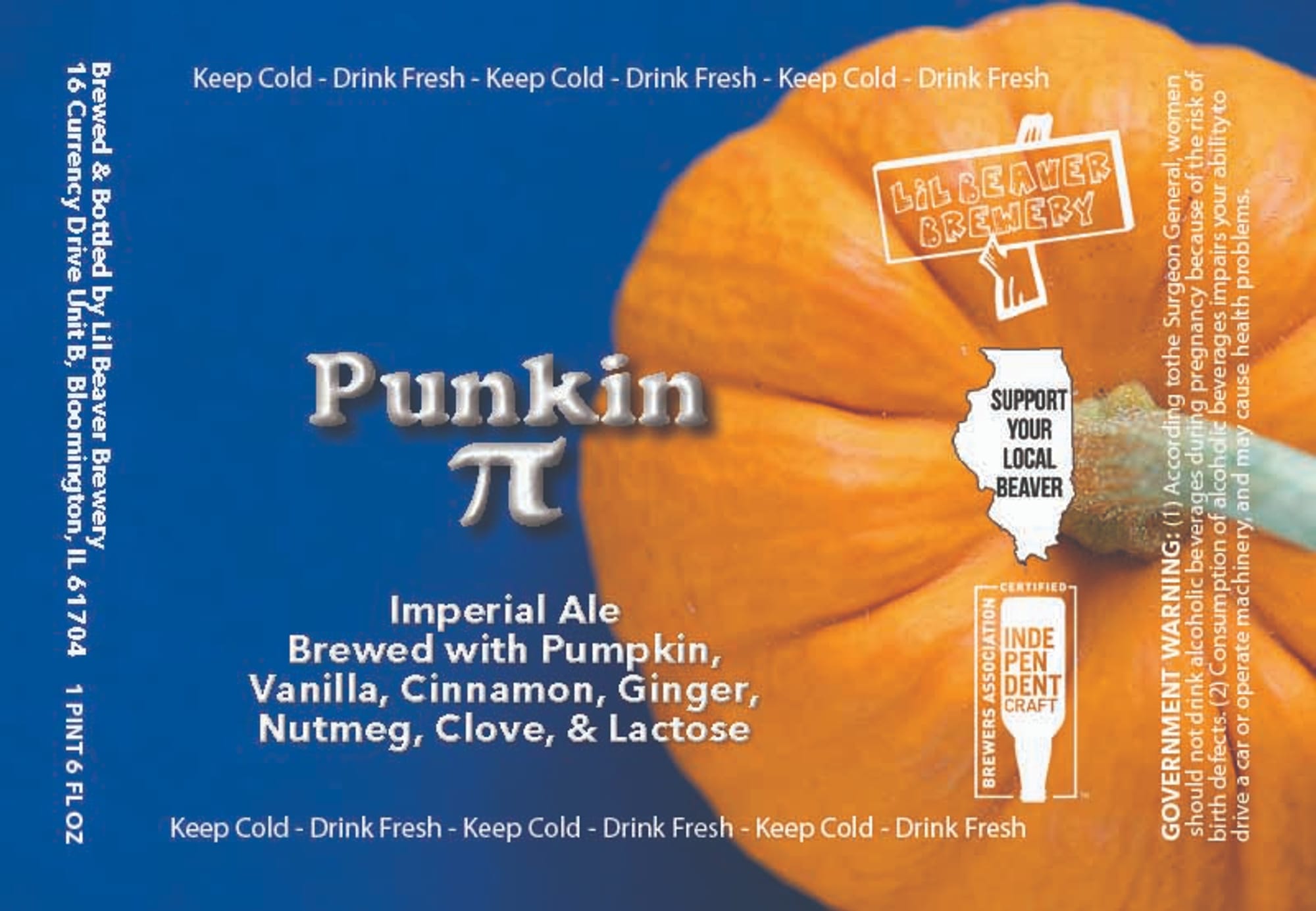 Punkin π by Lil Beaver Brewery - beer label