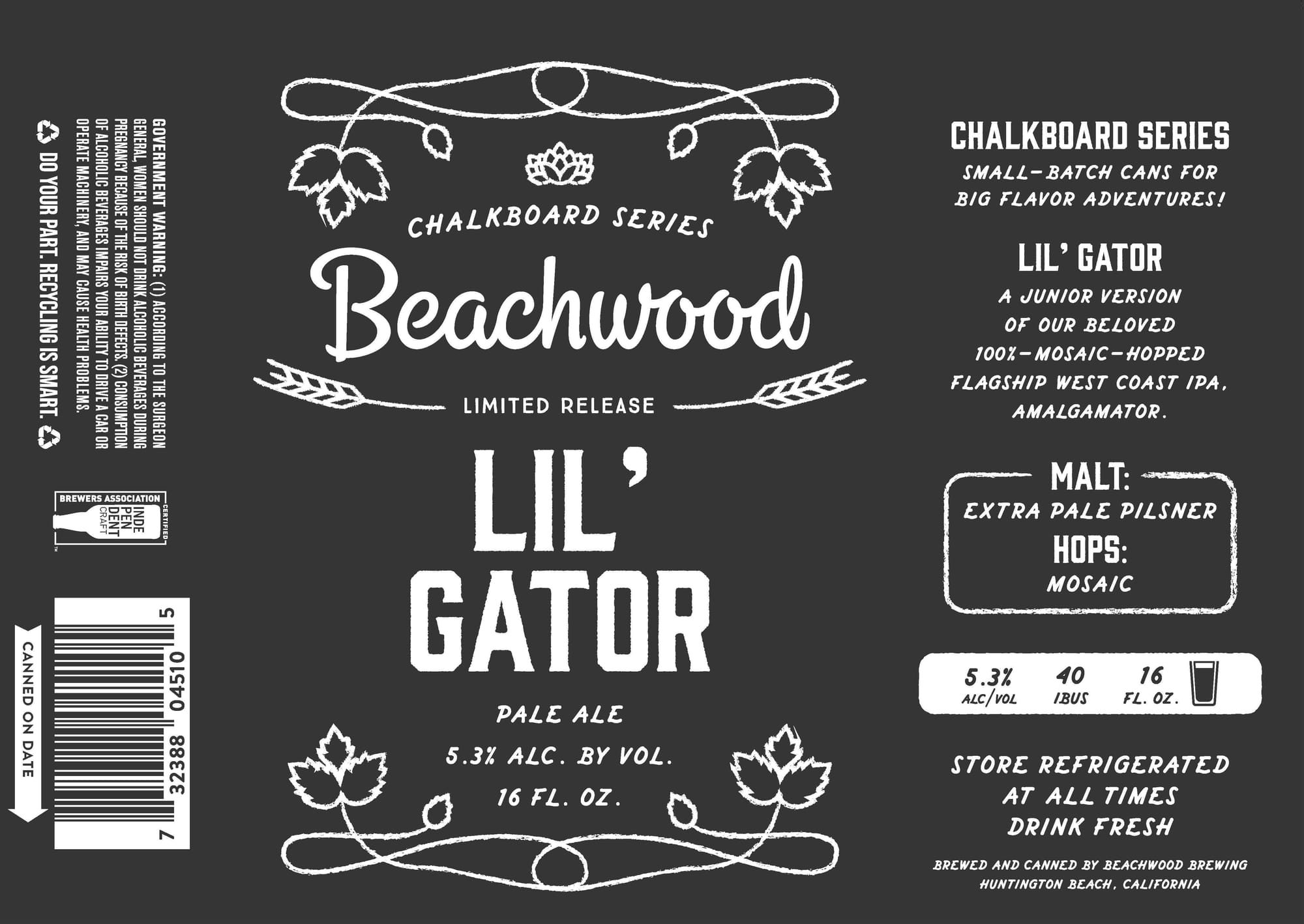 Lil’ Gator by Beachwood Brewing - beer label